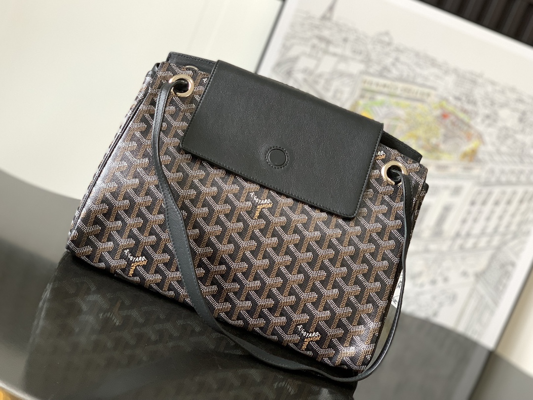GOYARD Goyardine Rouette PM black brown 1423460