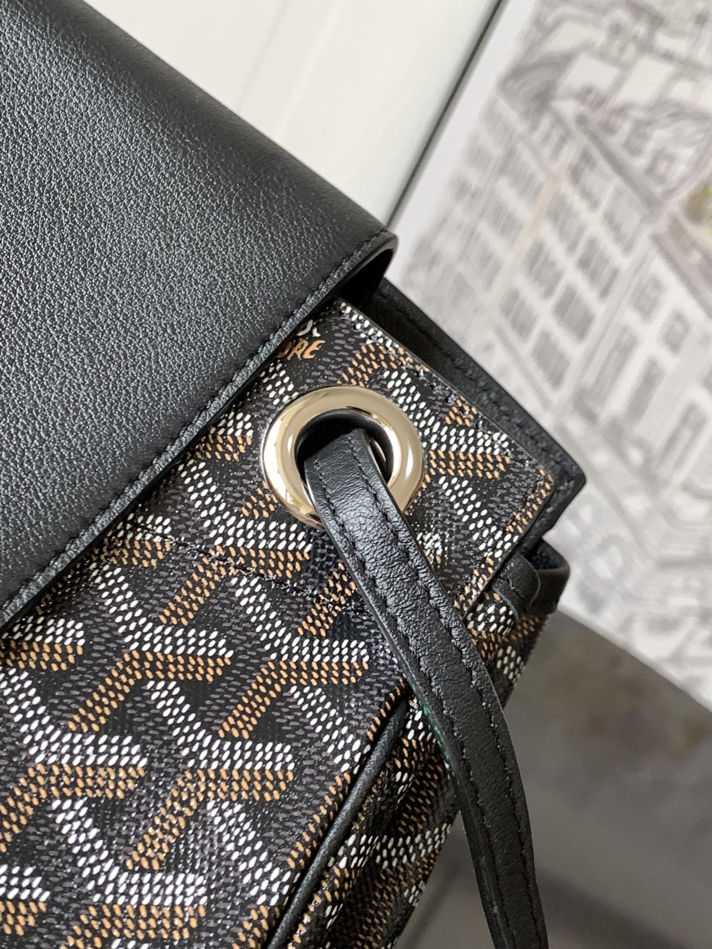 GOYARD Goyardine Rouette PM black brown 1423460
