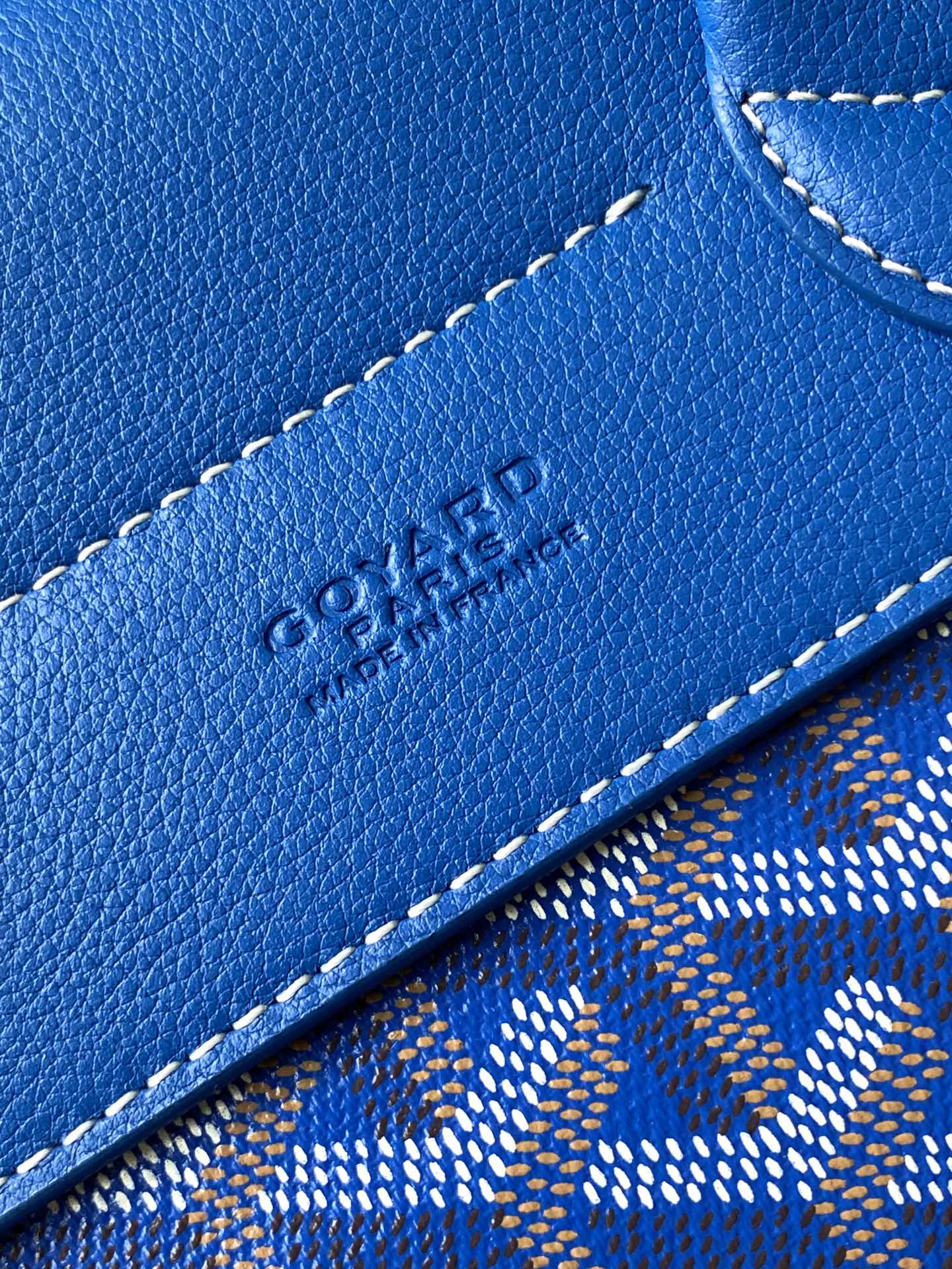 GOYARD Goyardine Calfskin Mini Alpin Backpack blue