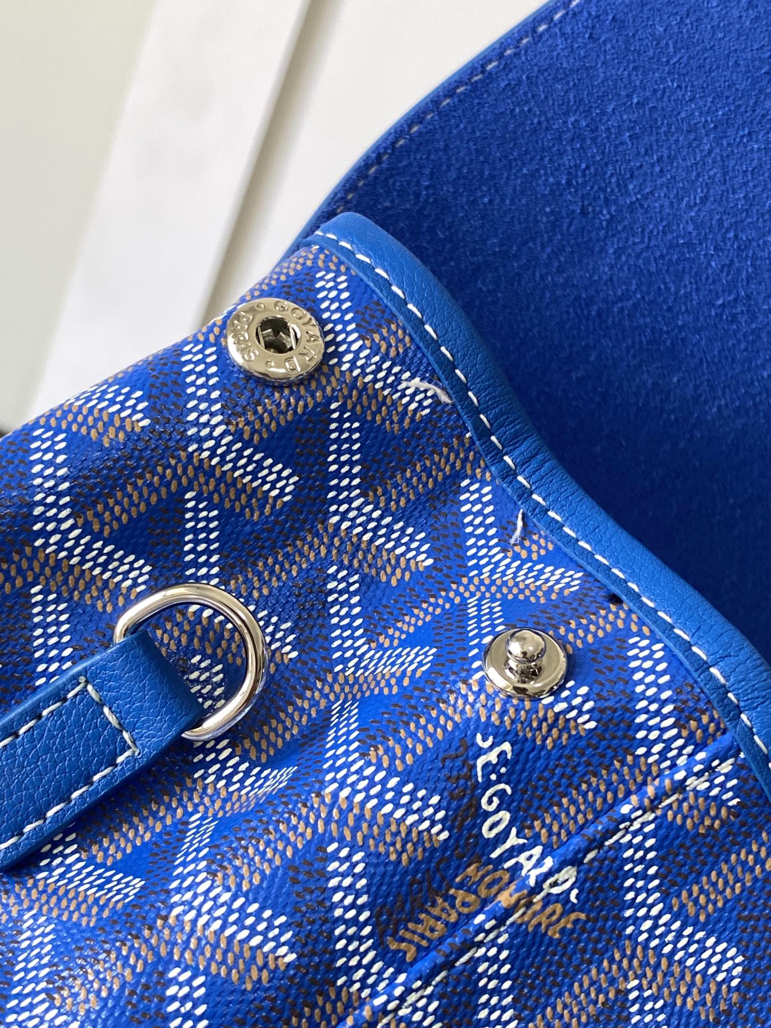 GOYARD Goyardine Calfskin Mini Alpin Backpack blue