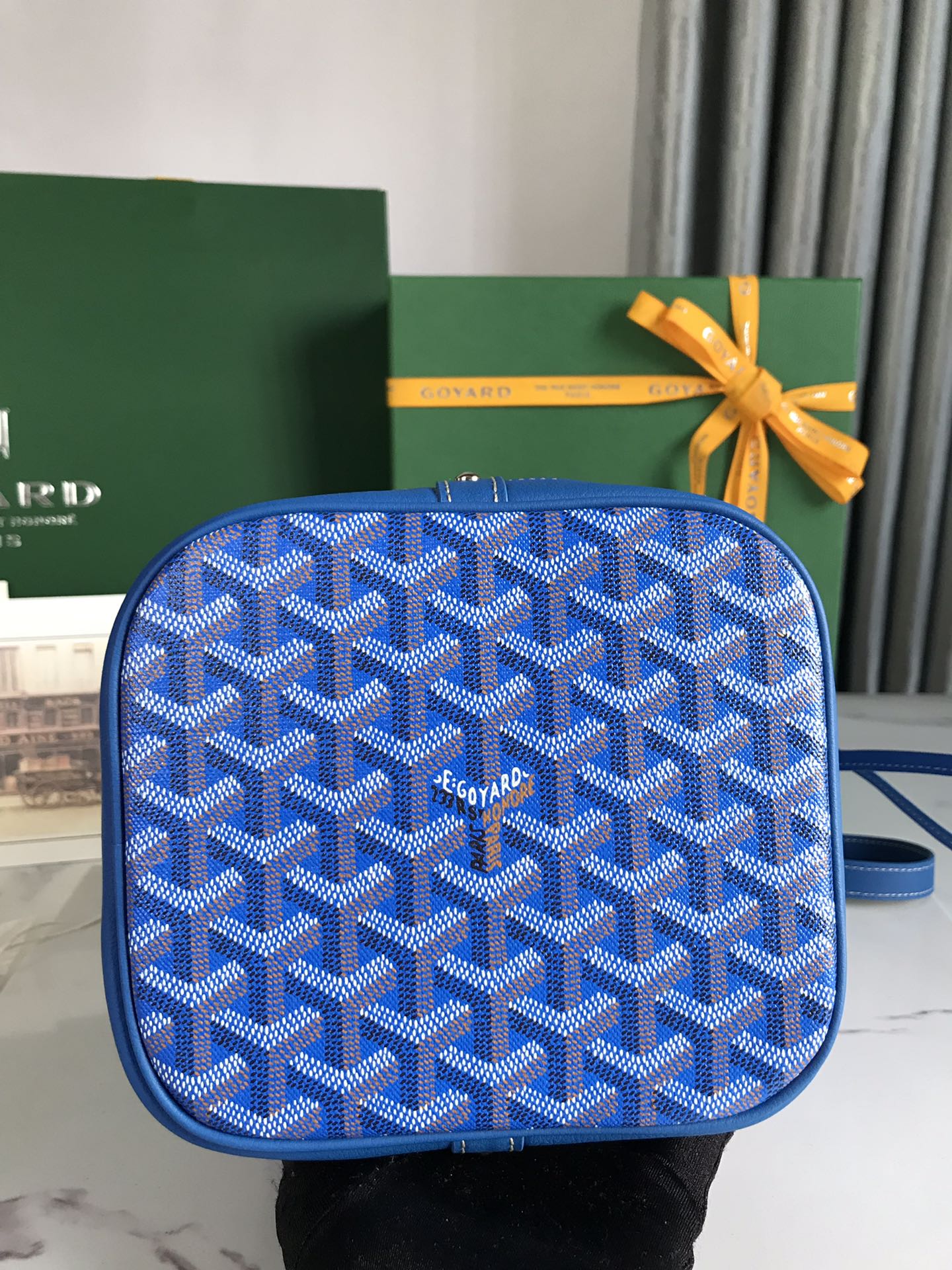 Goyard Blue Goyardine Coated Canvas and Leather ...