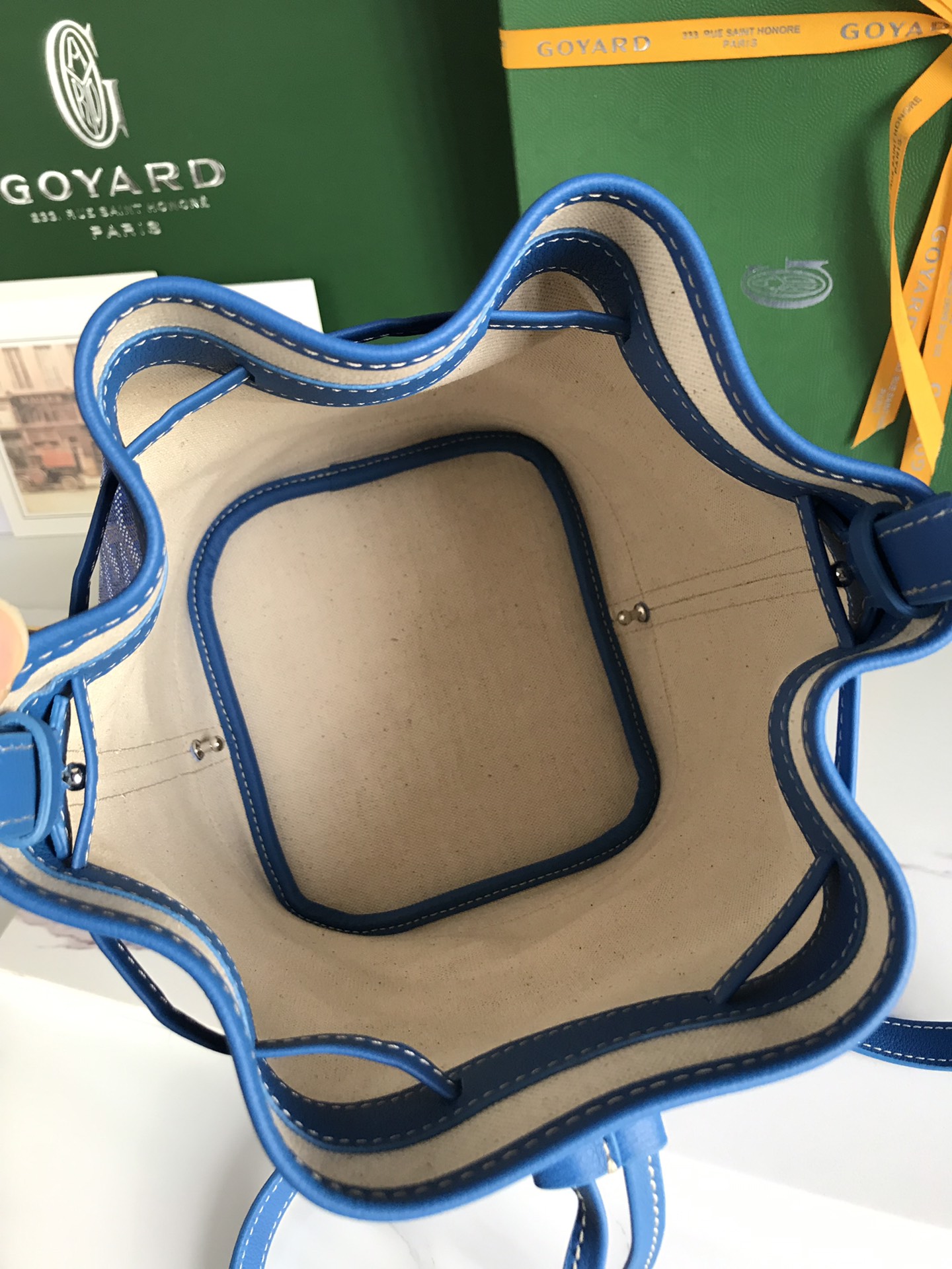 Goyard Blue Goyardine Coated Canvas and Leather ...