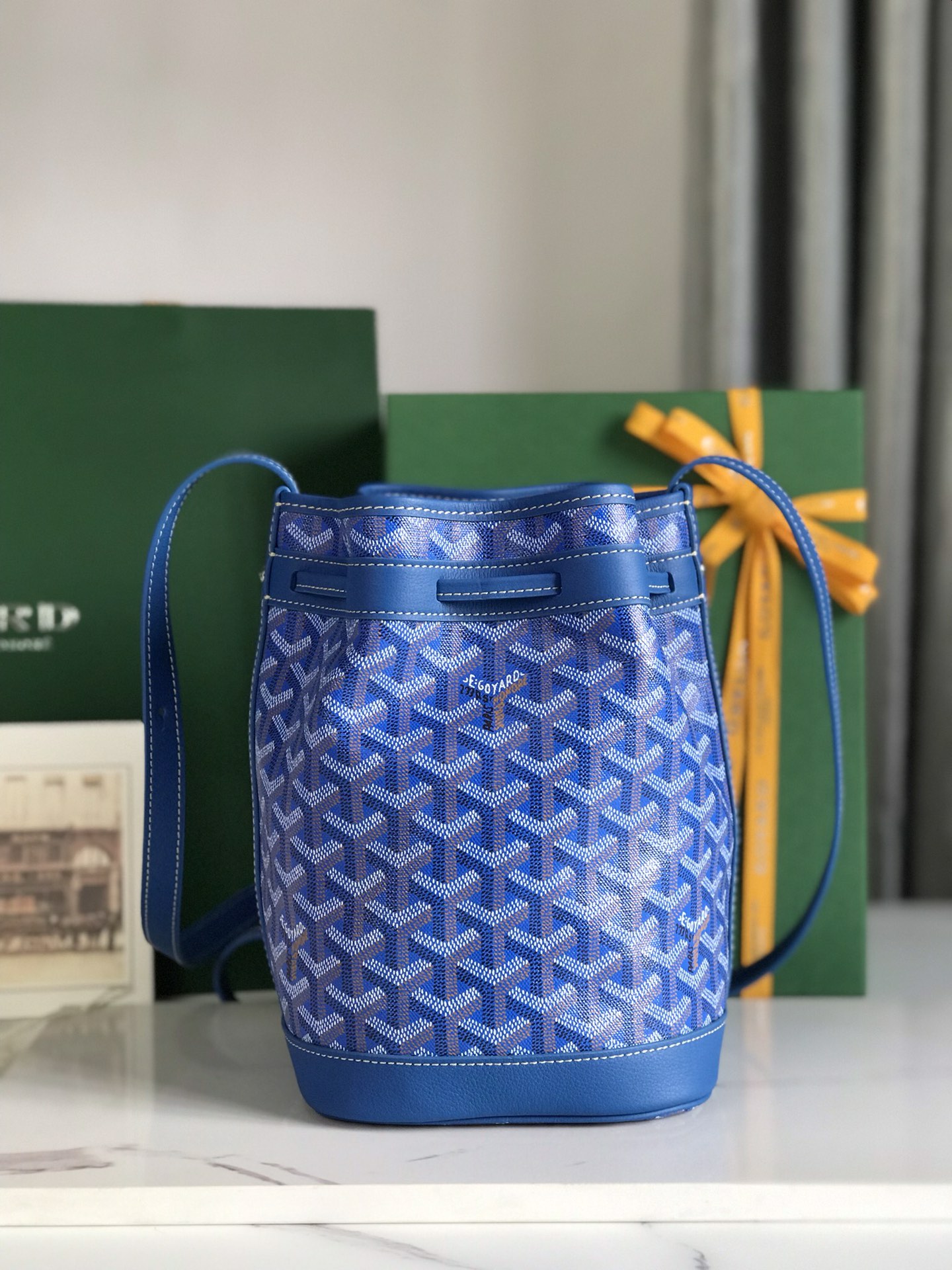 Goyard Blue Goyardine Coated Canvas and Leather ...