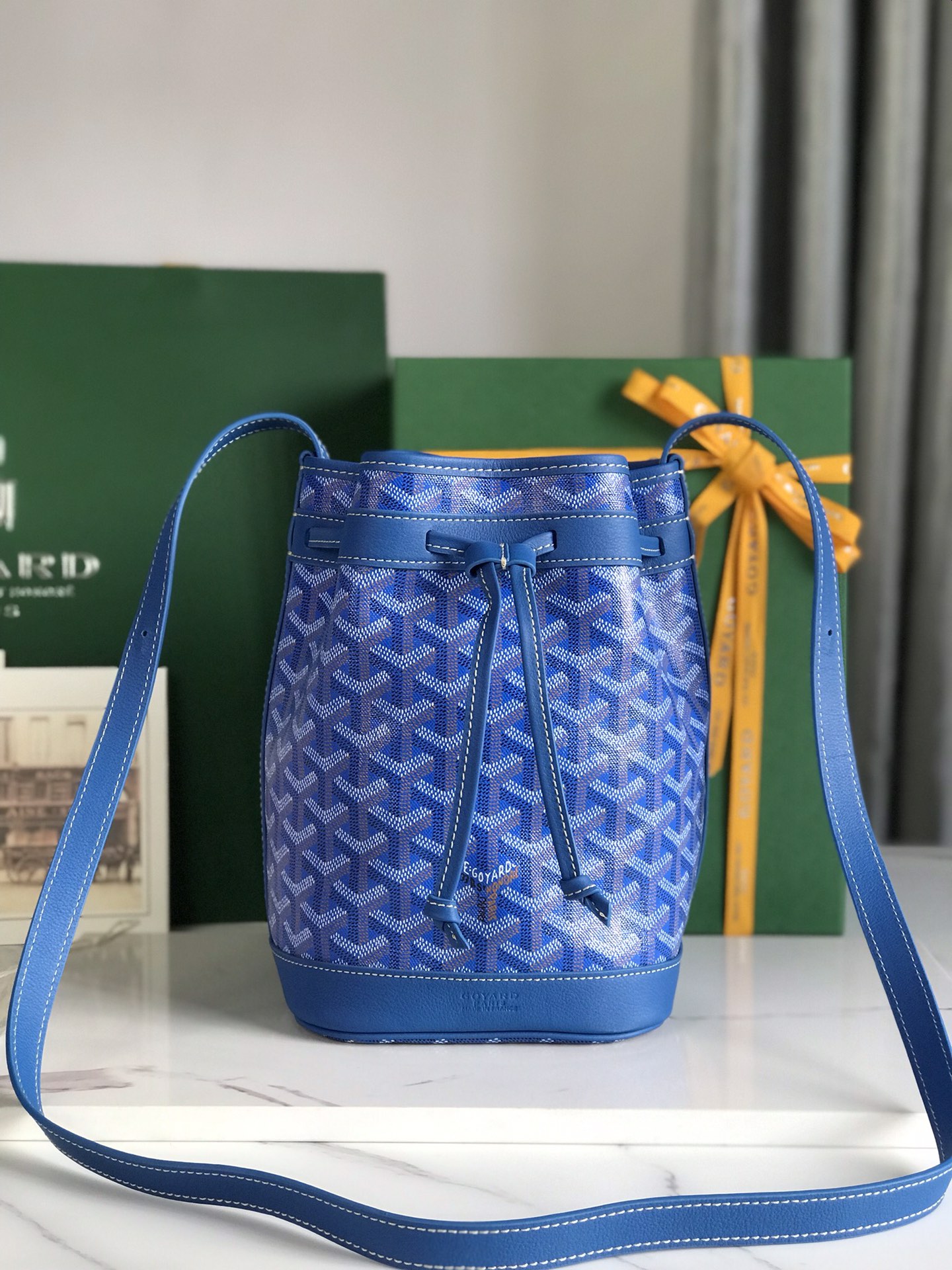 Goyard Blue Goyardine Coated Canvas and Leather …