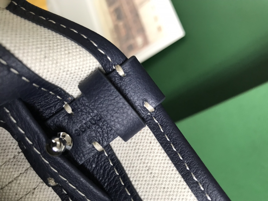 Goyard Navy Blue Goyardine Coated Canvas and Leather ...
