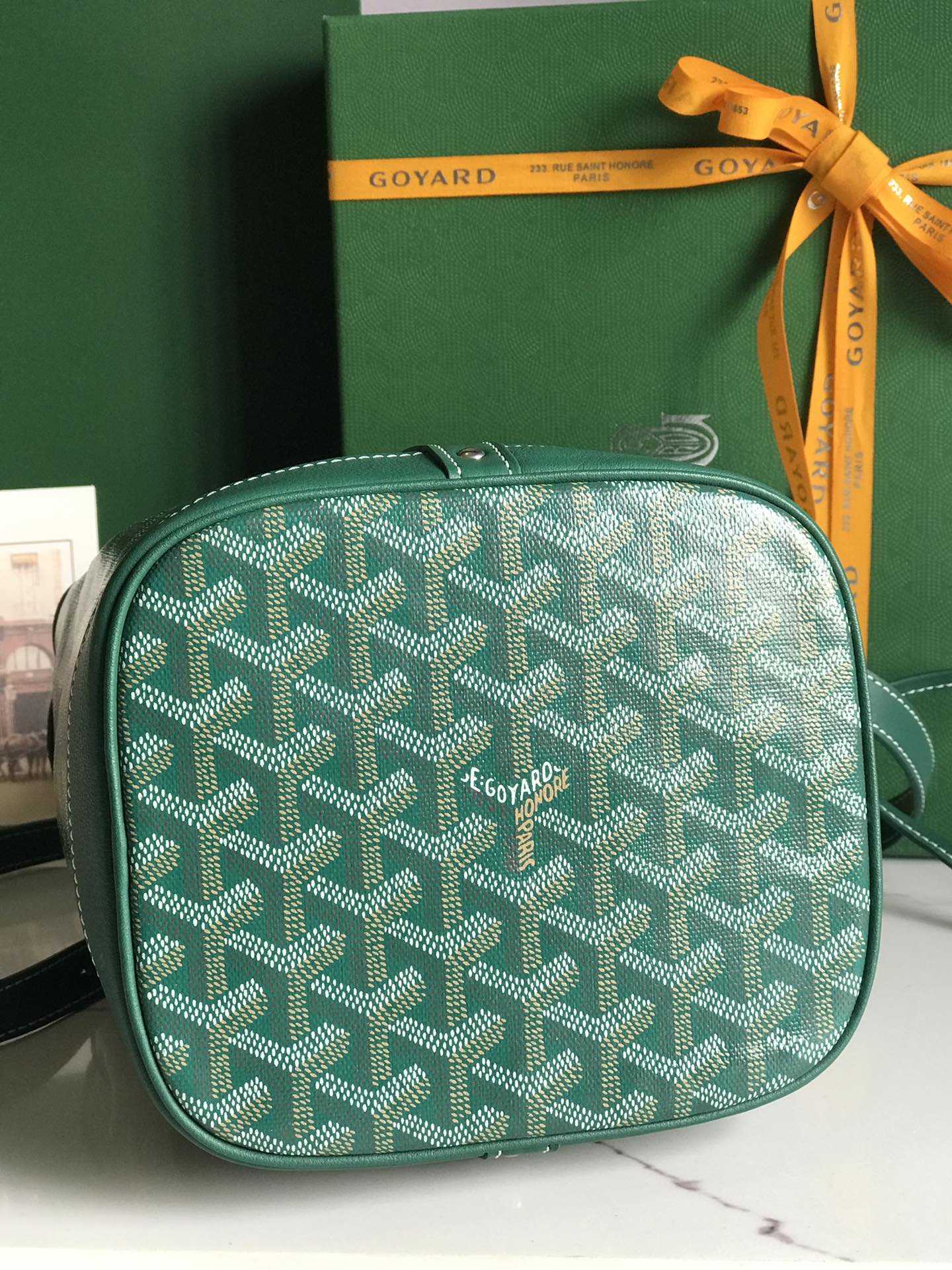 Goyard green Goyardine Coated Canvas and Leather ...