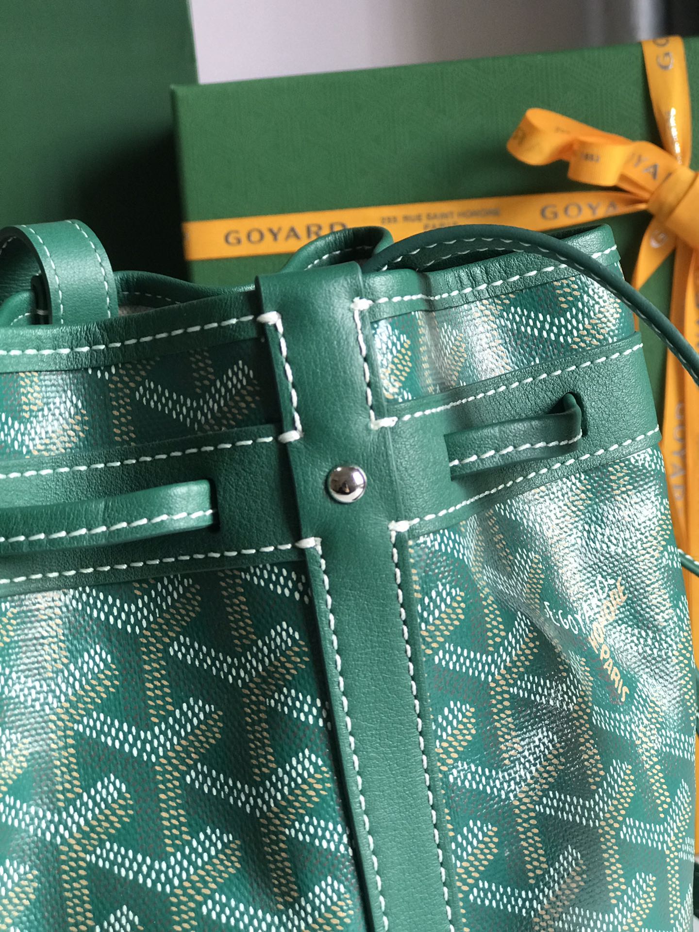 Goyard green Goyardine Coated Canvas and Leather ...