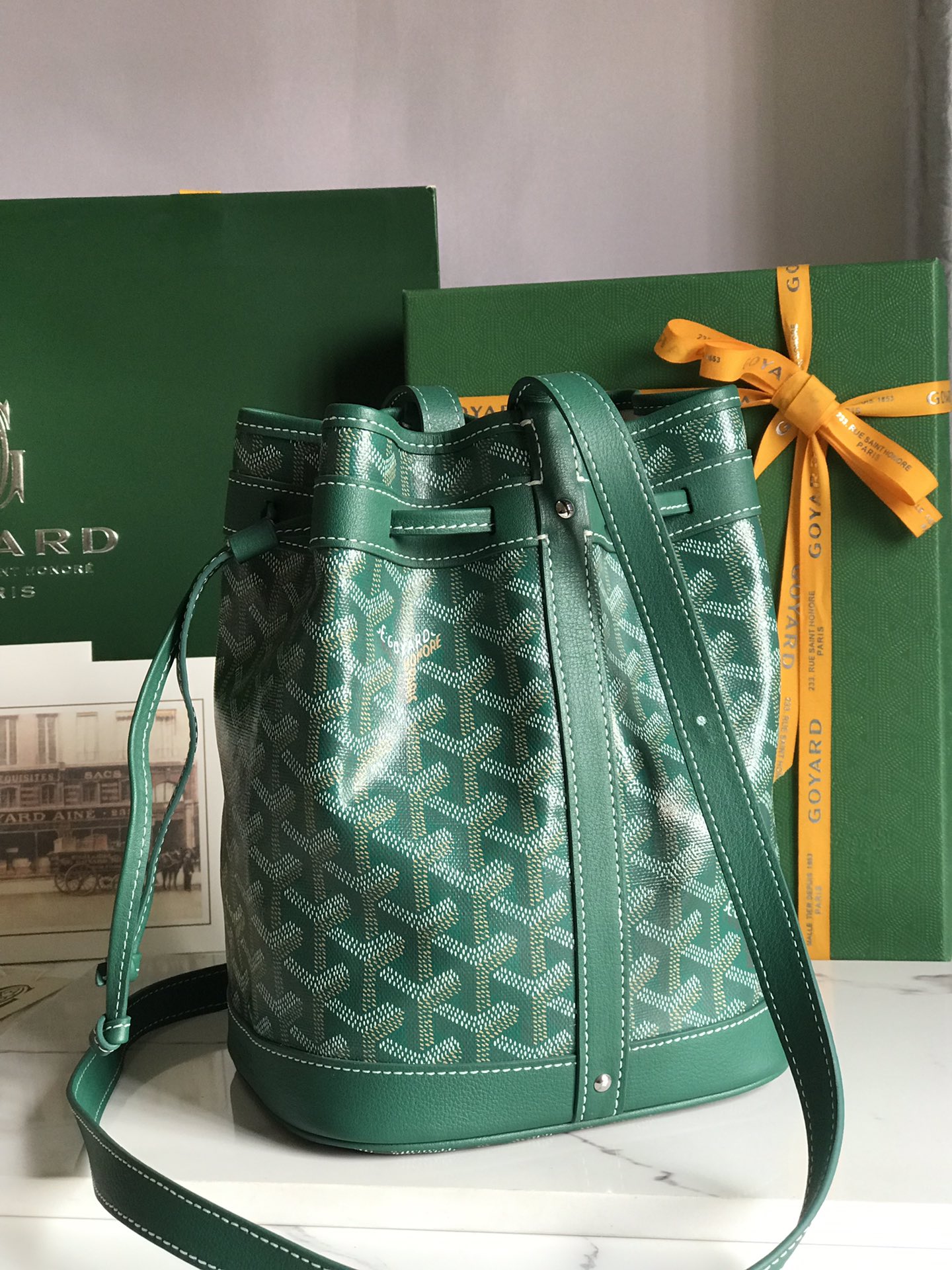 Goyard green Goyardine Coated Canvas and Leather ...