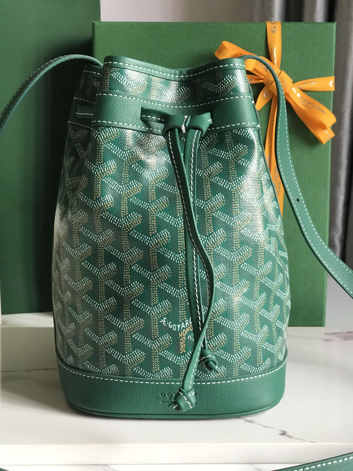 Goyard green Goyardine Coated Canvas and Leather …