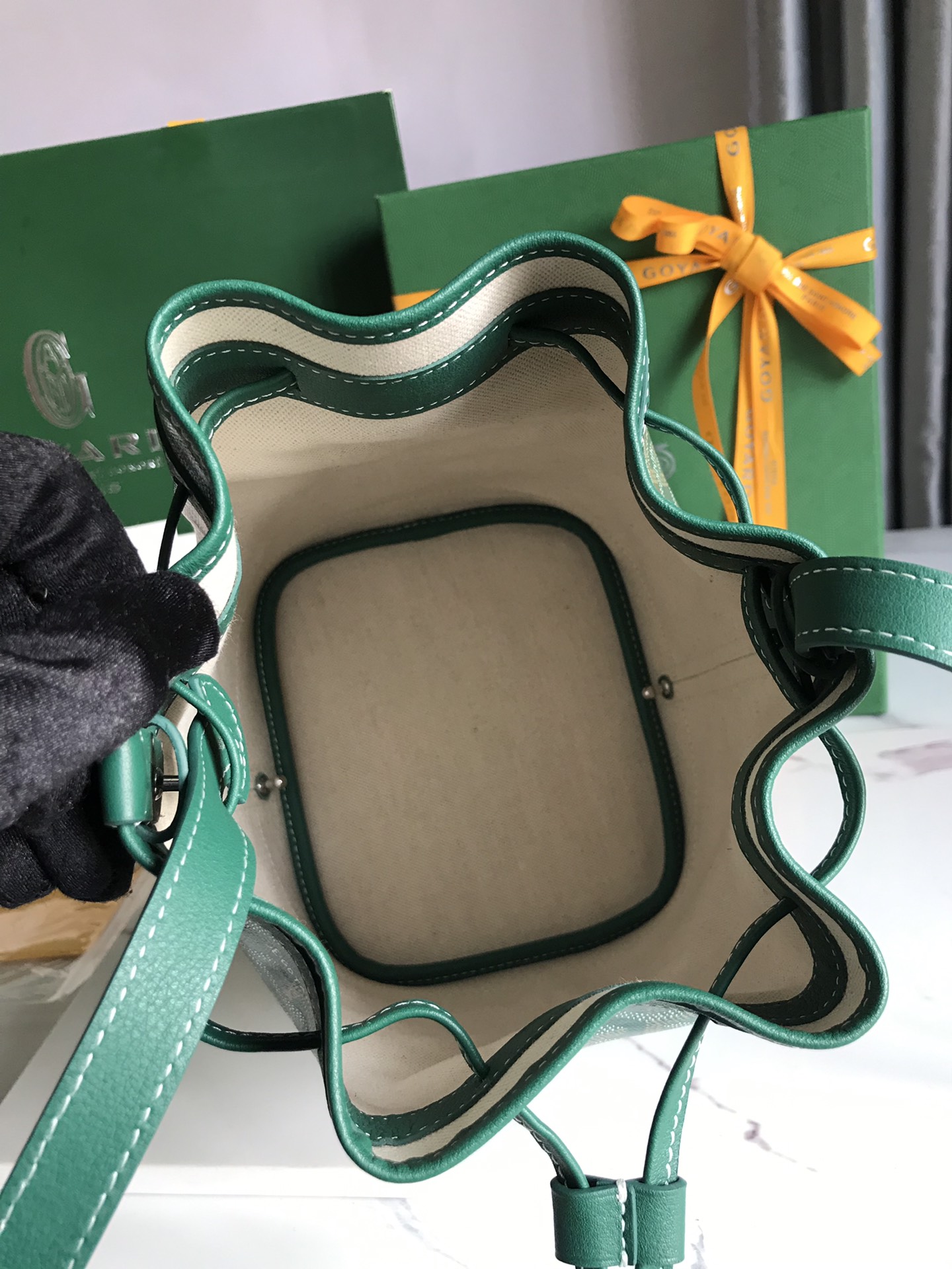 Goyard green Goyardine Coated Canvas and Leather ...
