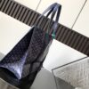 Goyard Navy Blue Chevron Print Coated Canvas Bulldog Villette MM Tote