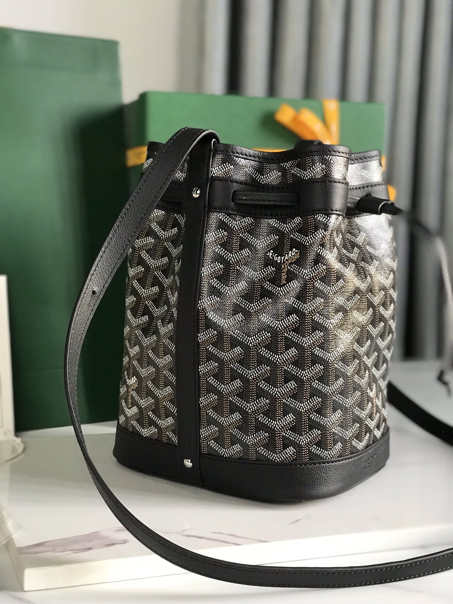 Goyard black Goyardine Coated Canvas and Leather ...