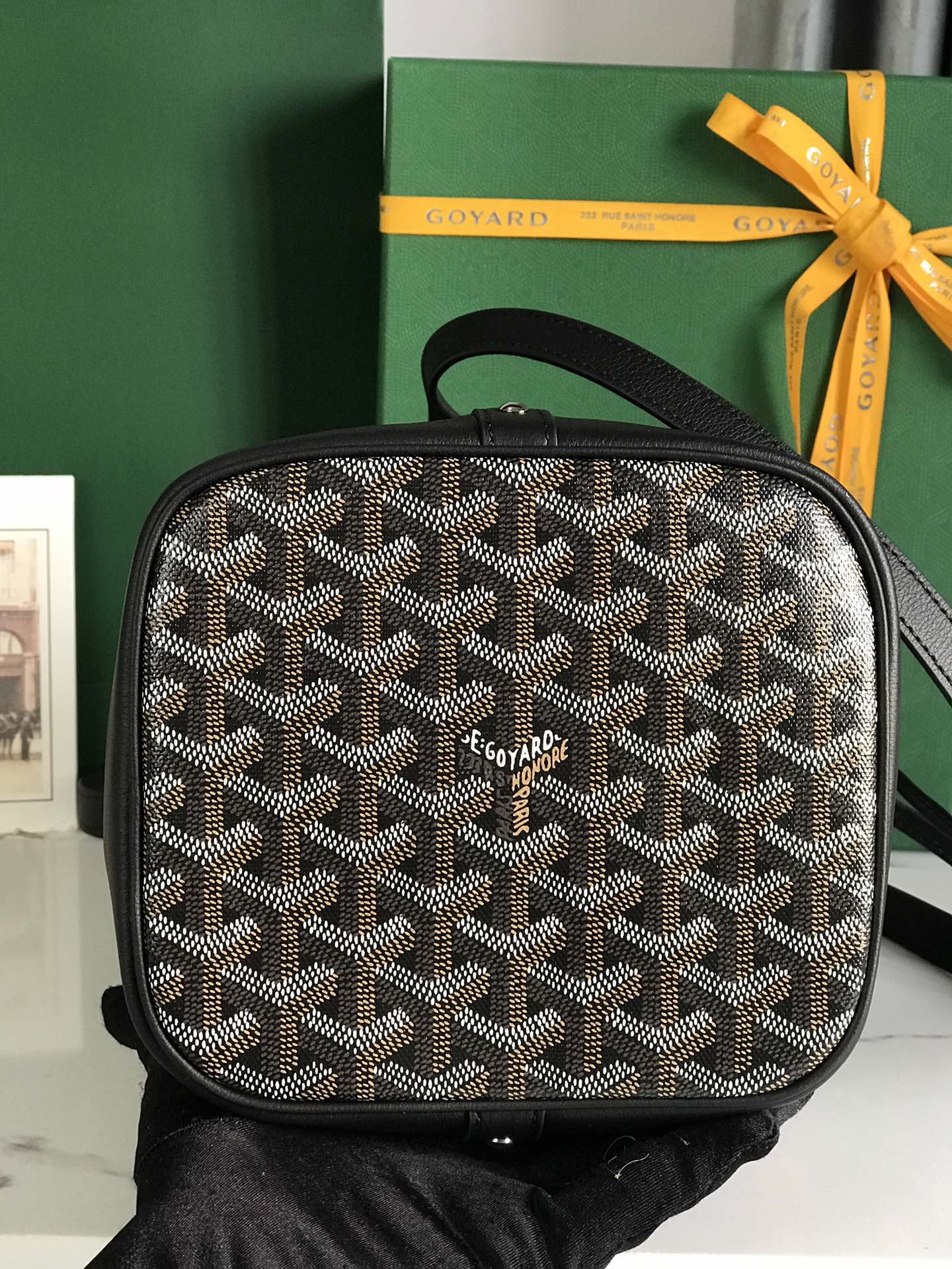 Goyard black Goyardine Coated Canvas and Leather ...