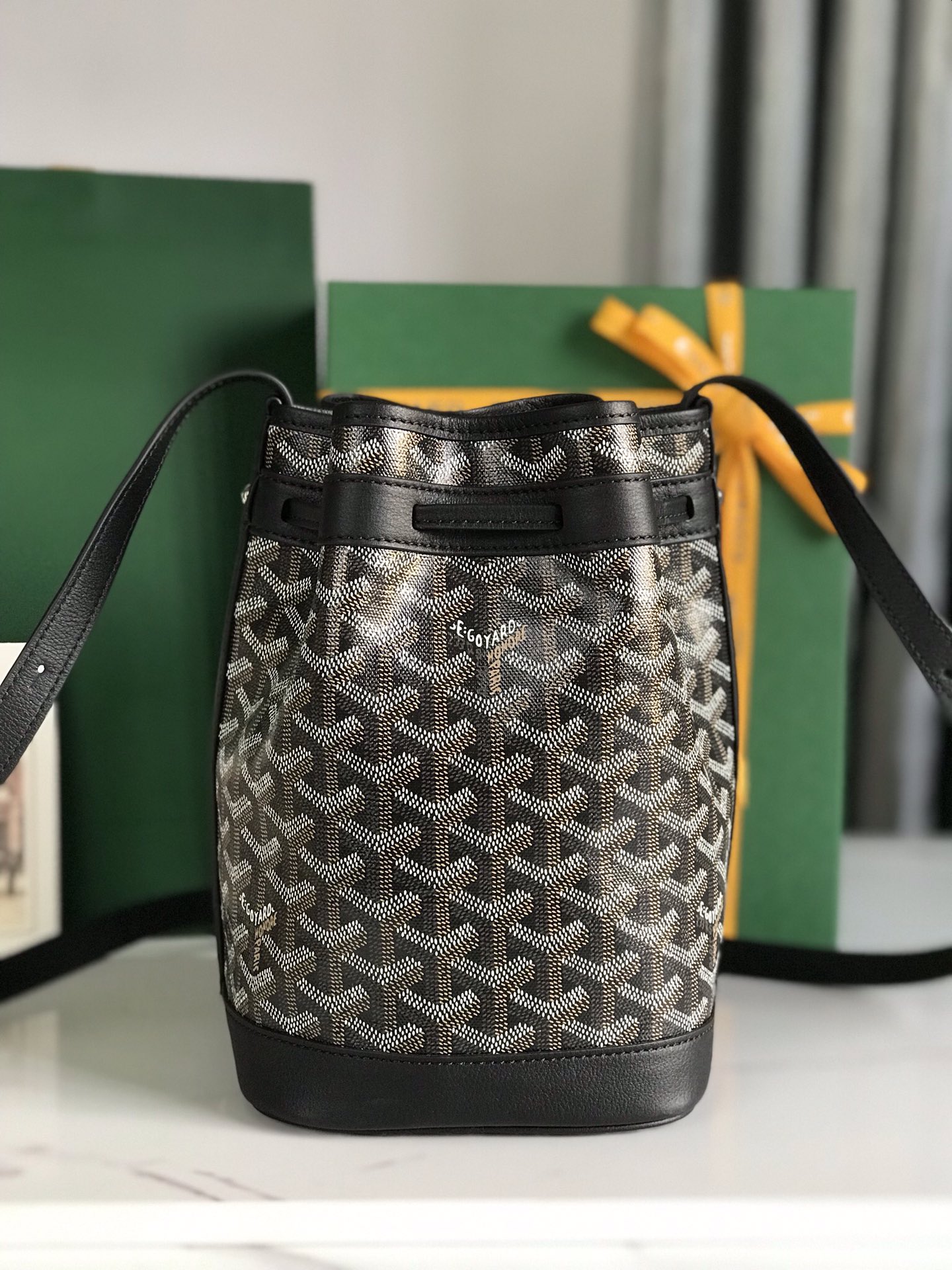 Goyard black Goyardine Coated Canvas and Leather ...