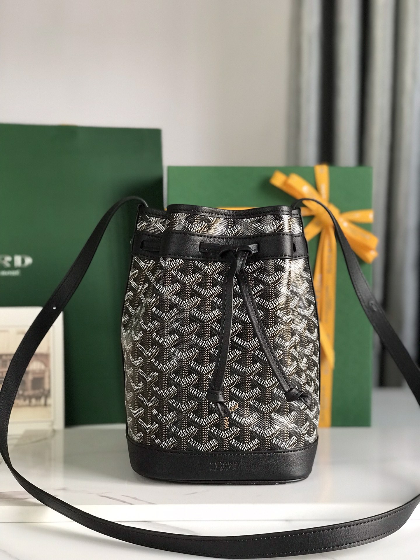 Goyard black Goyardine Coated Canvas and Leather …