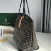 Goyard Black Goyardine Saint Louis GM Leather Cloth Pony-style calfskin Cloth ref.224679