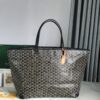 Goyard Black Goyardine Saint Louis GM Leather Cloth Pony-style calfskin Cloth ref.224679