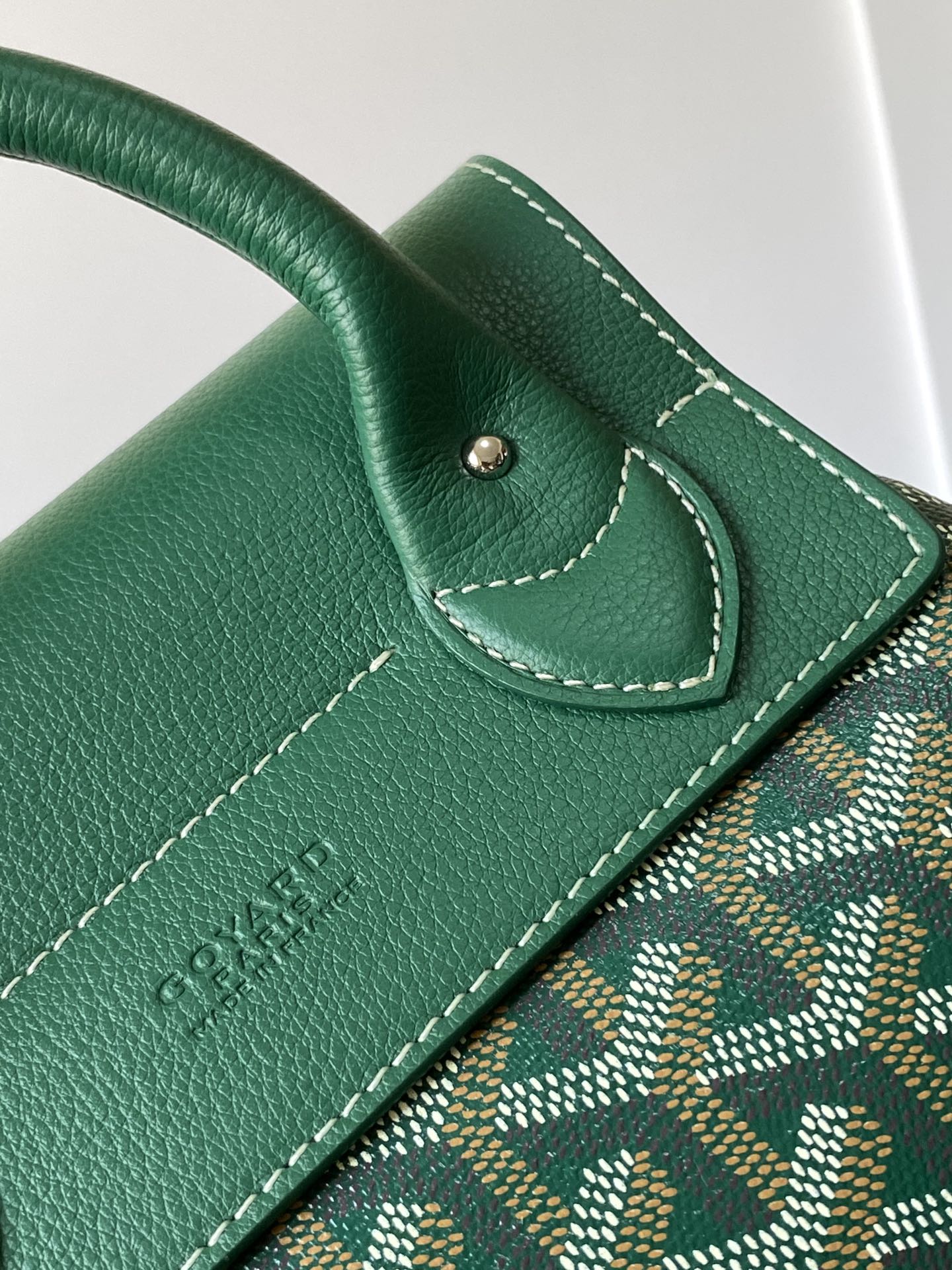 GOYARD Goyardine Calfskin Mini Alpin Backpack green