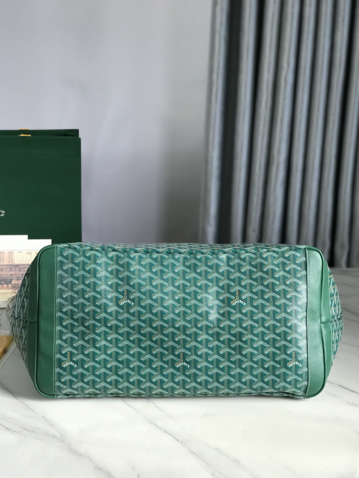 Goyard Goyardine Green St. Louis GM Tote Bag Palladium