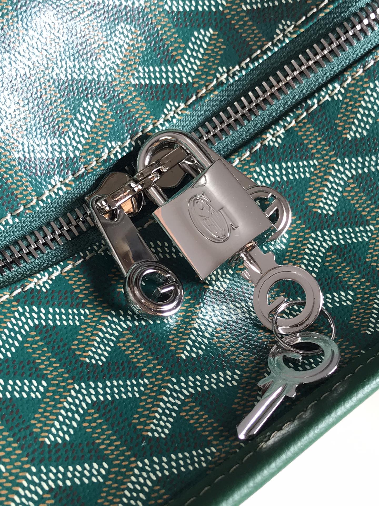 Goyard Goyardine Green St. Louis GM Tote Bag Palladium