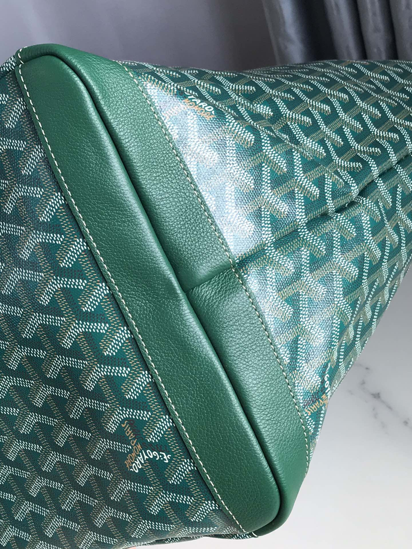 Goyard Goyardine Green St. Louis GM Tote Bag Palladium