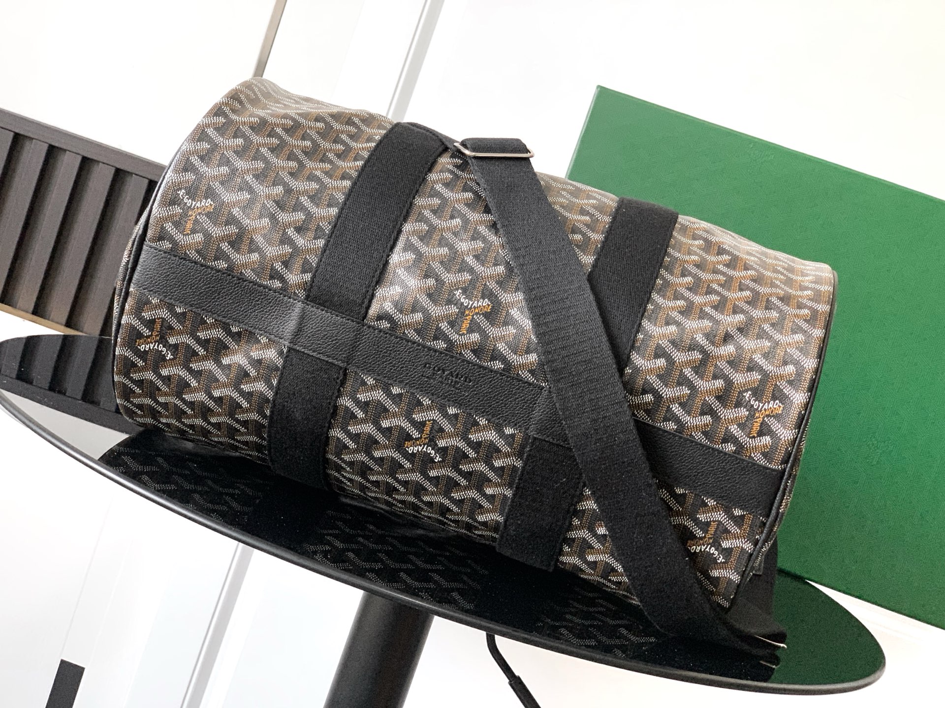 Goyard Barrel 40 Sports Duffle Bag black brown