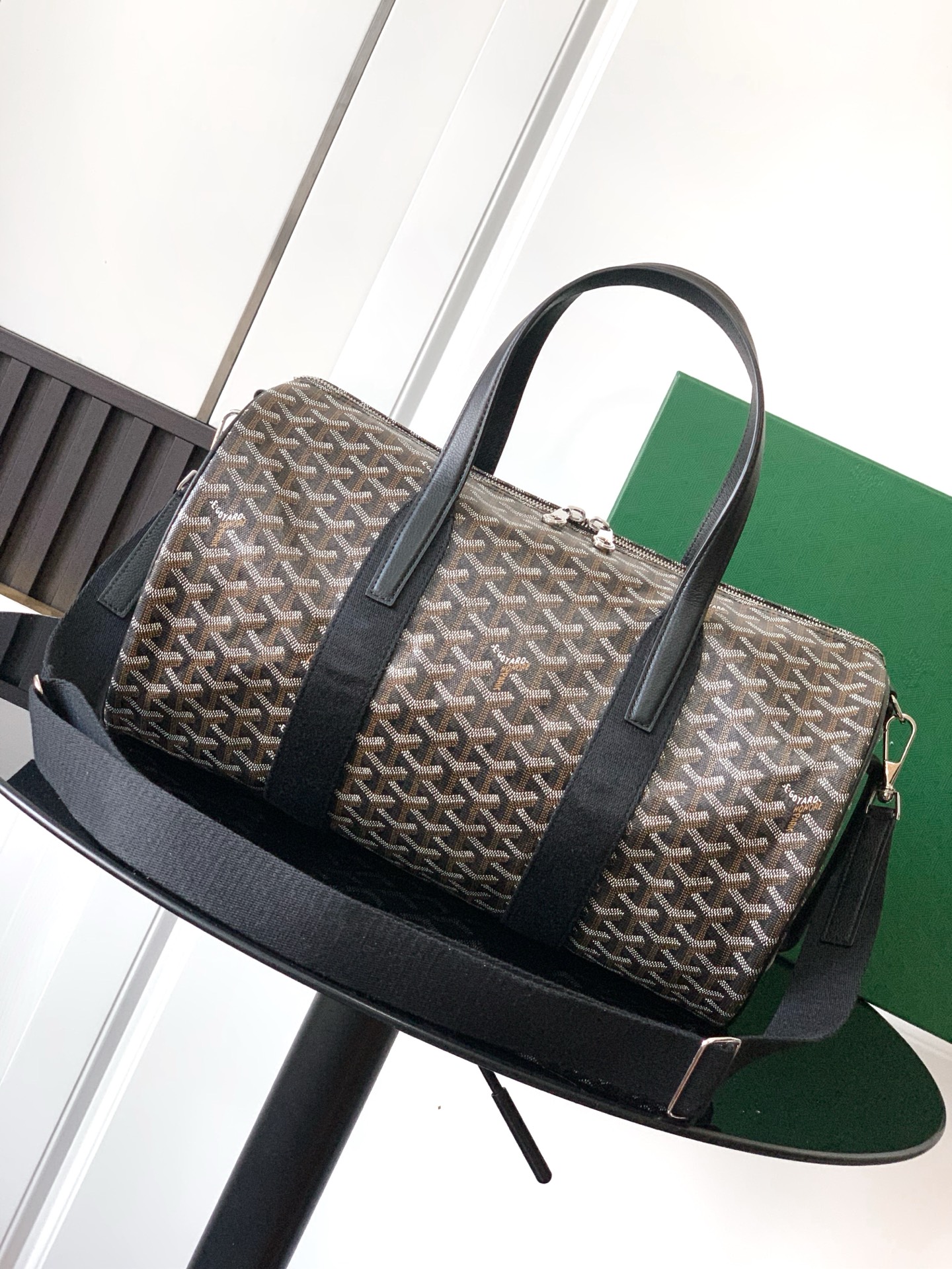Goyard Barrel 40 Sports Duffle Bag black brown