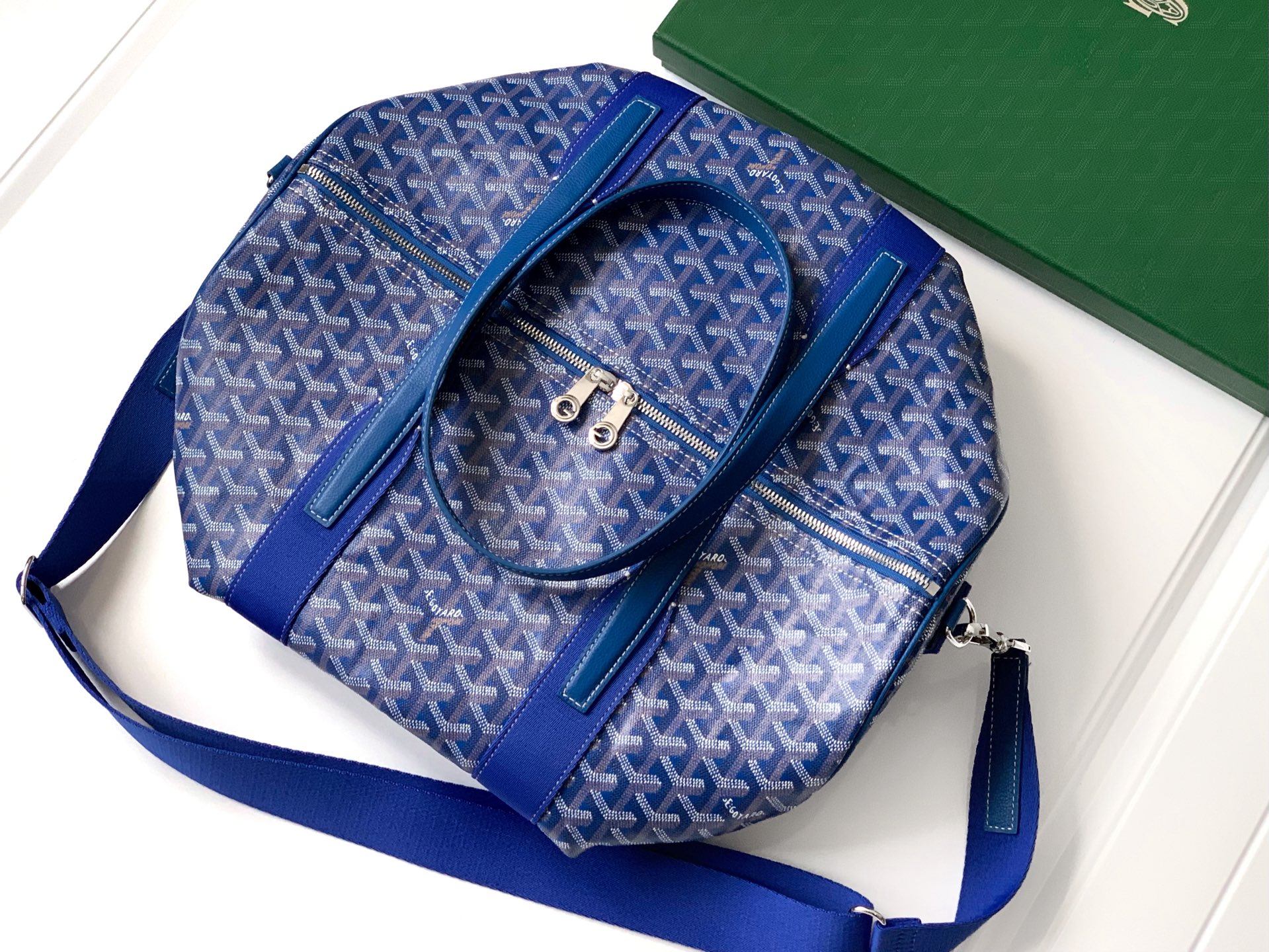 Goyard Barrel 40 Sports Duffle Bag blue