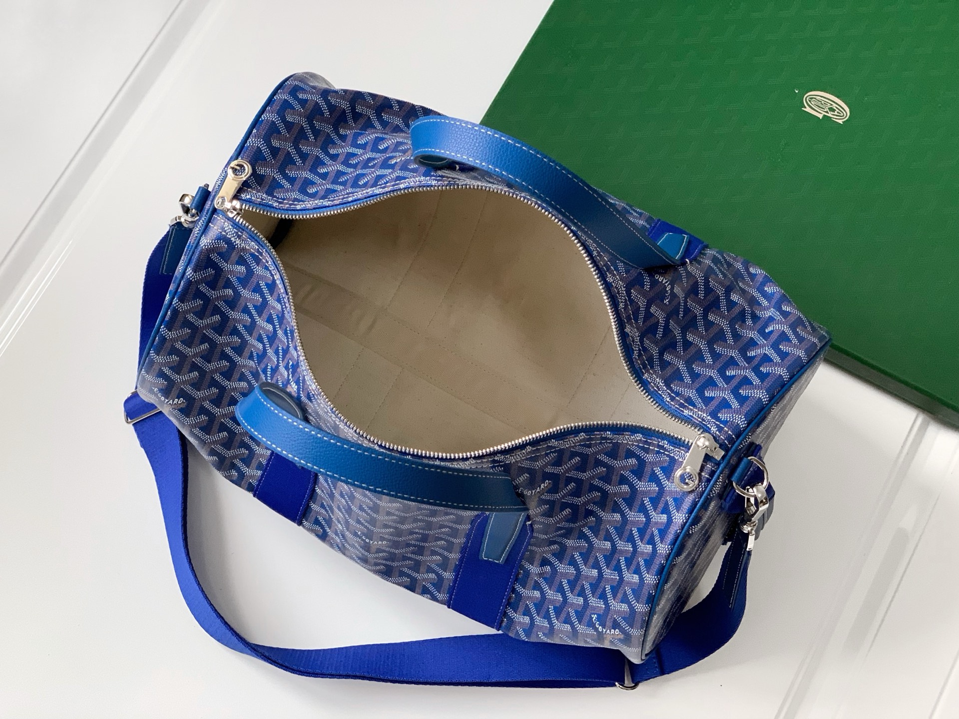 Goyard Barrel 40 Sports Duffle Bag blue