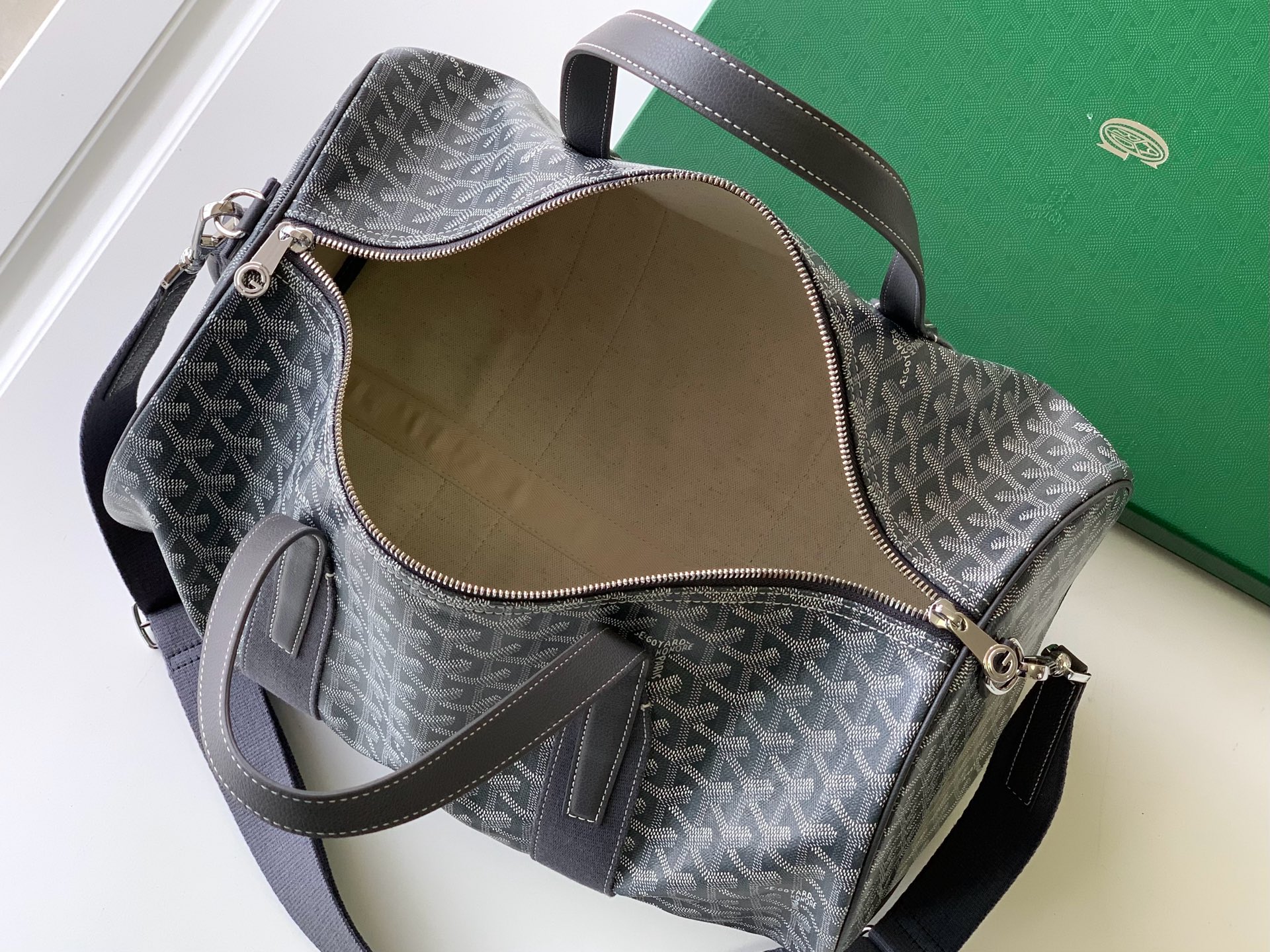 Goyard Barrel 40 Sports Duffle Bag Gray