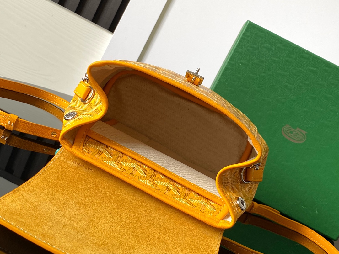 GOYARD Goyardine Calfskin Mini Alpin Backpack Yellow