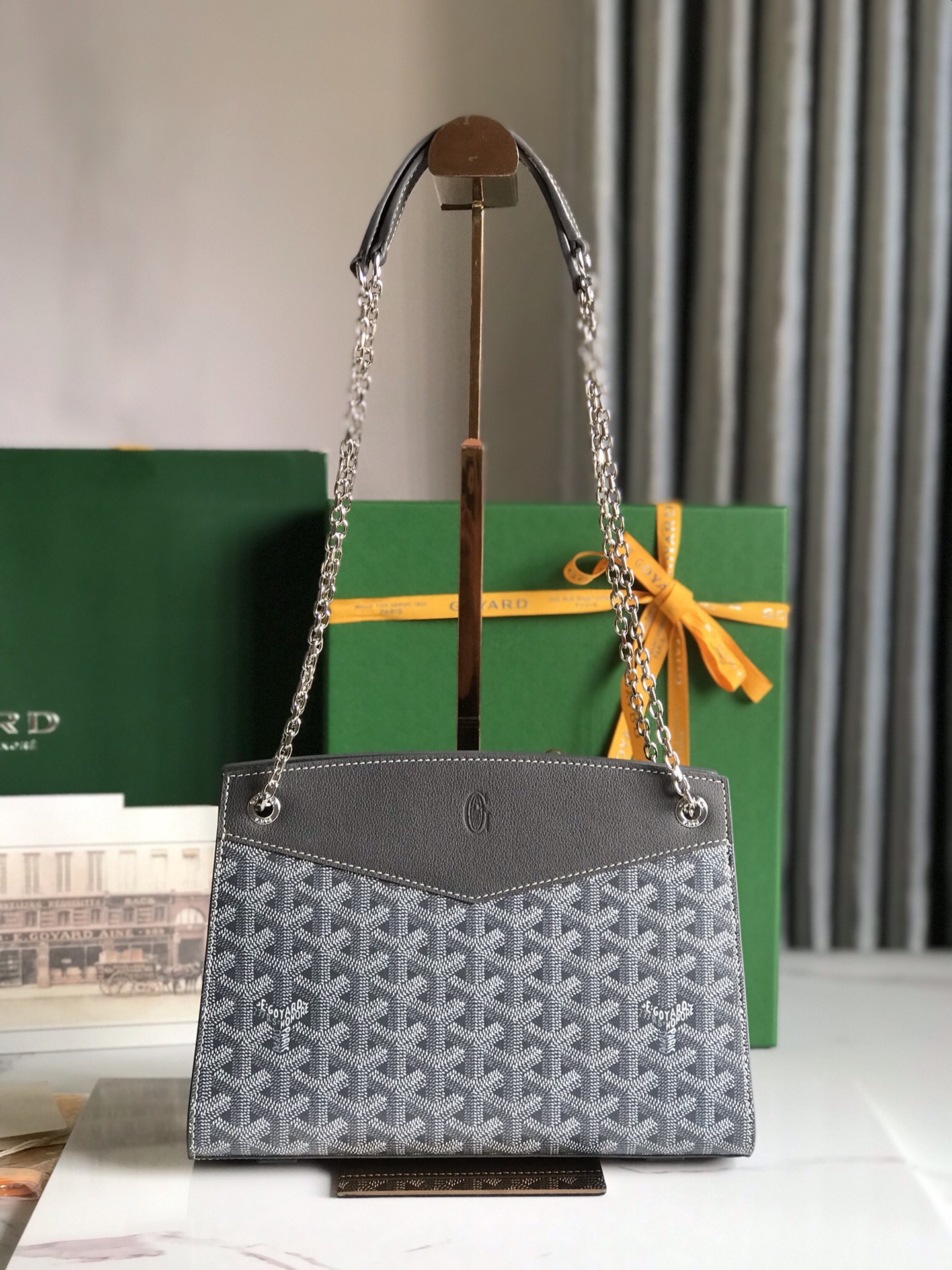 Goyard Rouette Structure Mini Shoulder Bag gray Tan