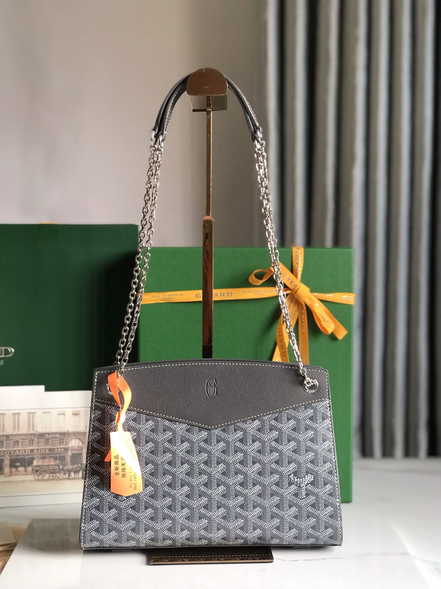 Goyard Rouette Structure Mini Shoulder Bag gray Tan