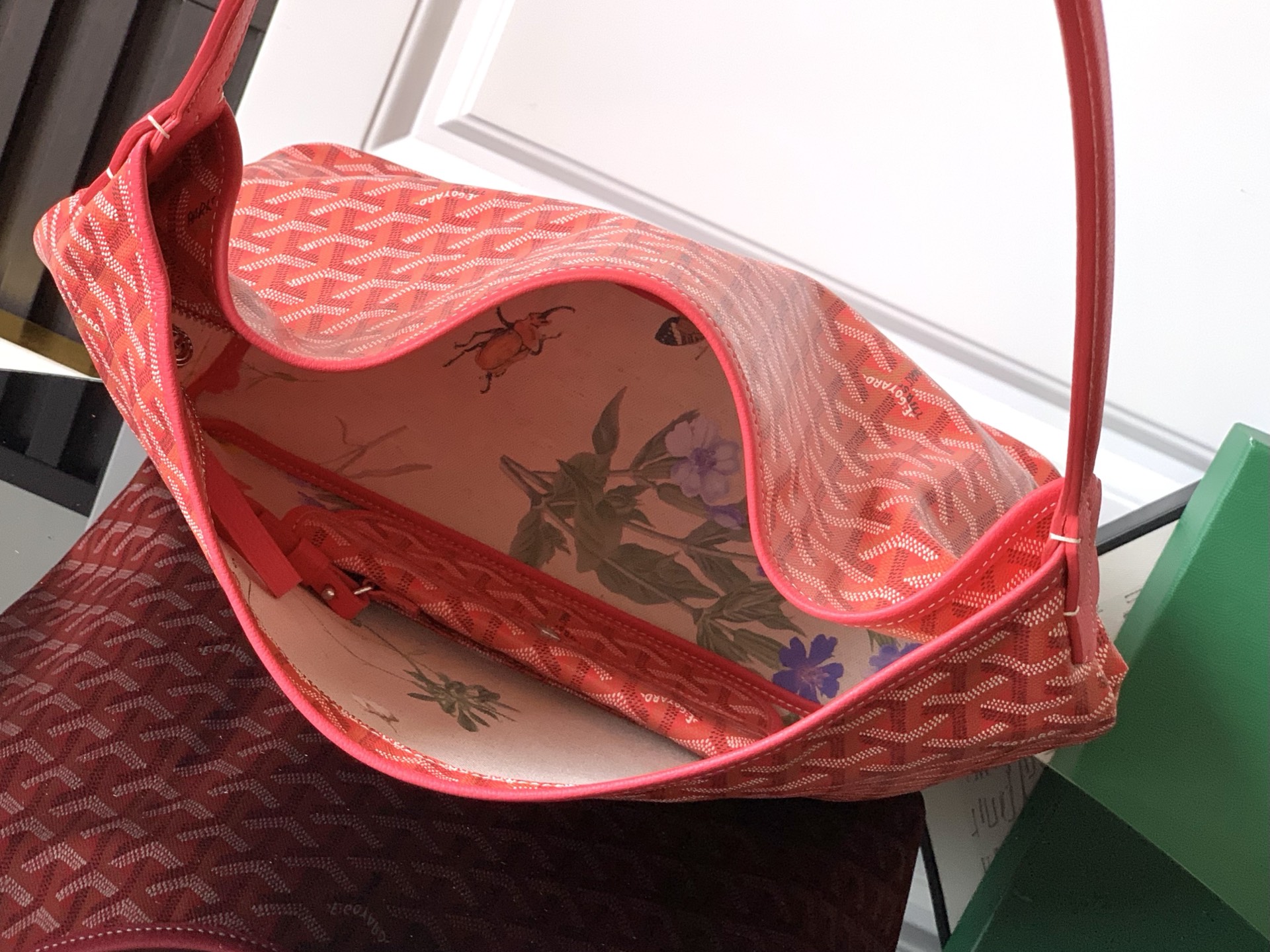 GOYARD Goyardine Boheme Hobo Red 1505636 |