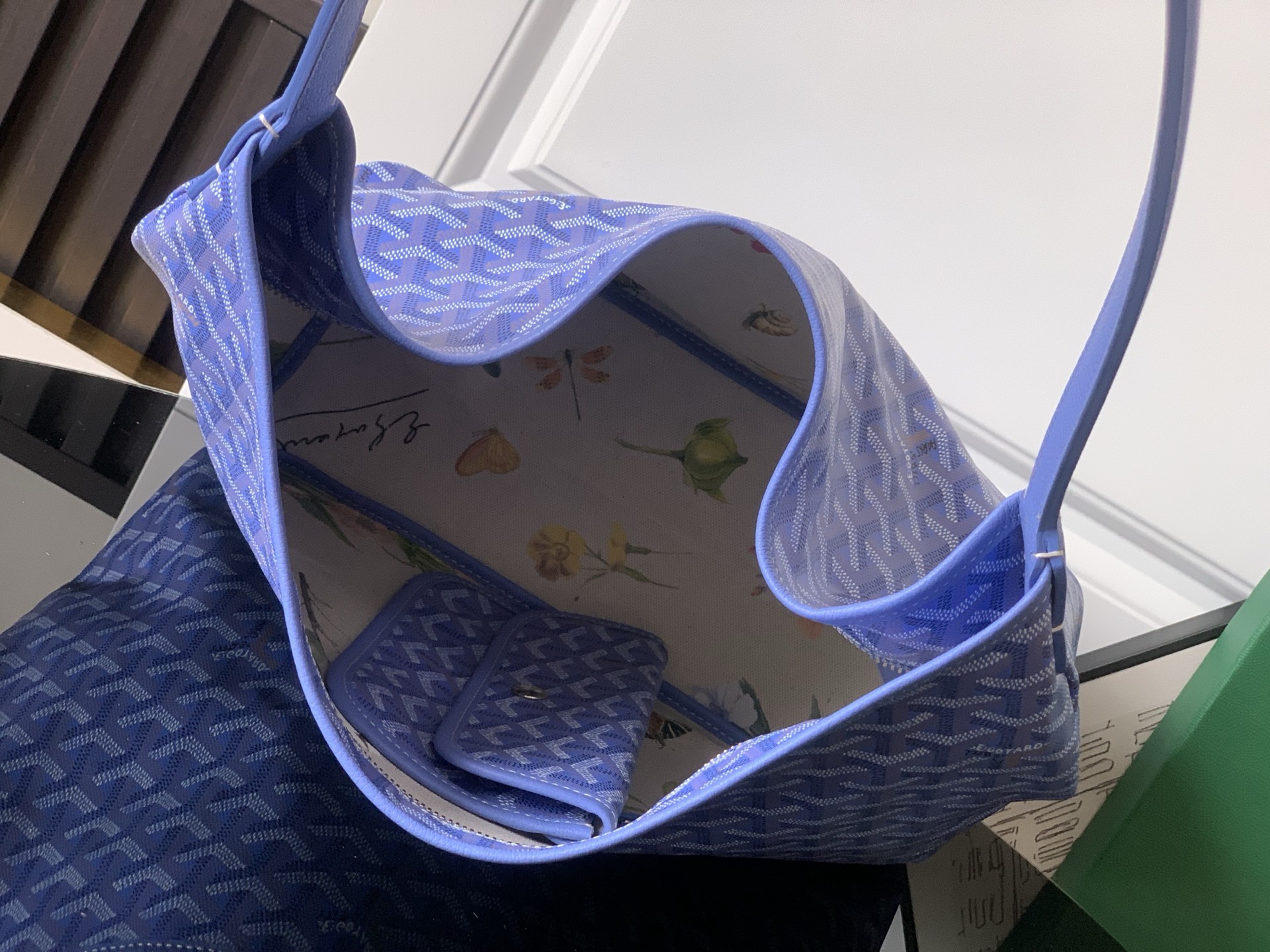 GOYARD Goyardine Boheme Hobo Blue 1387062 |