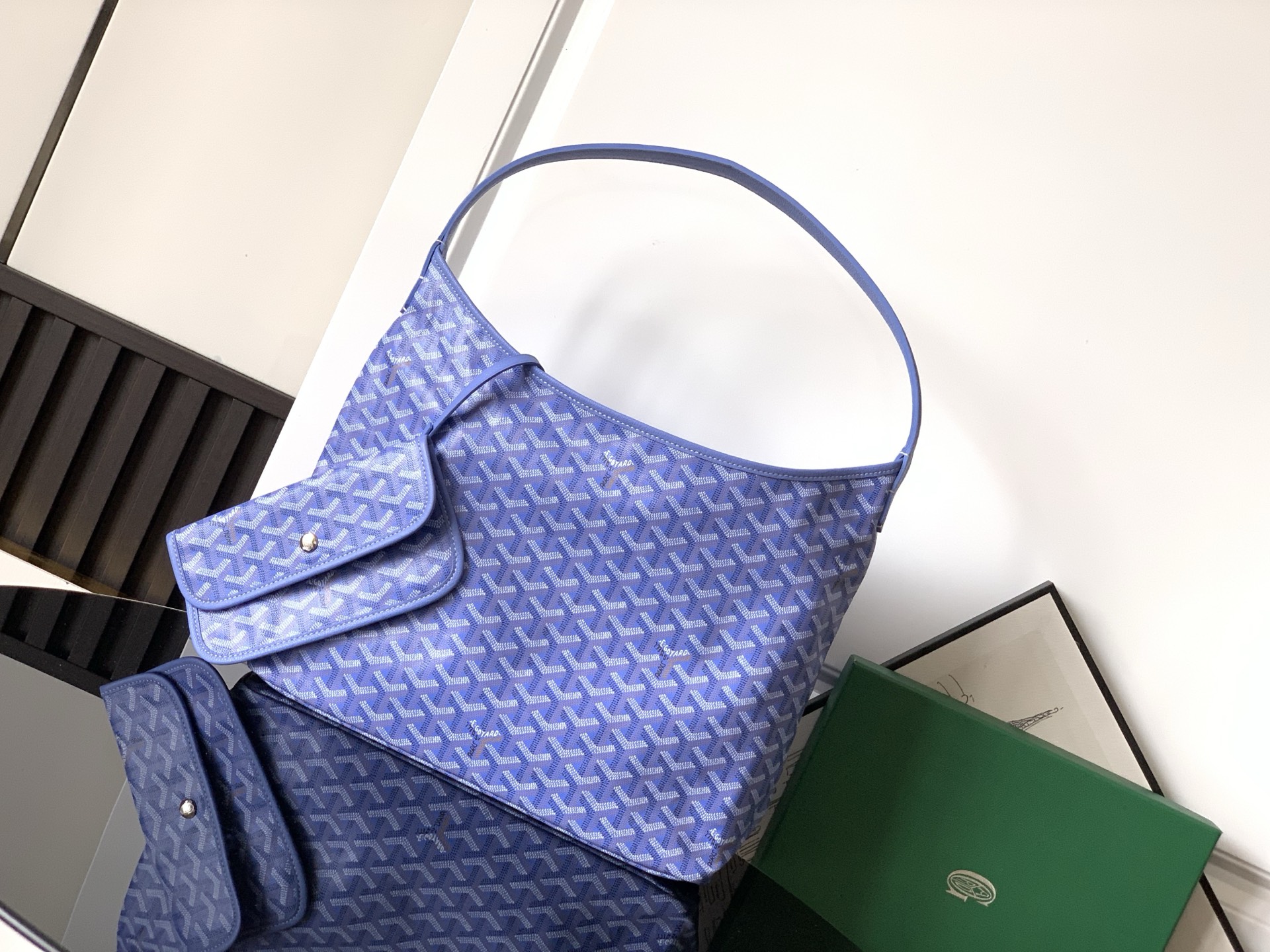 GOYARD Goyardine Boheme Hobo Blue 1387062 |
