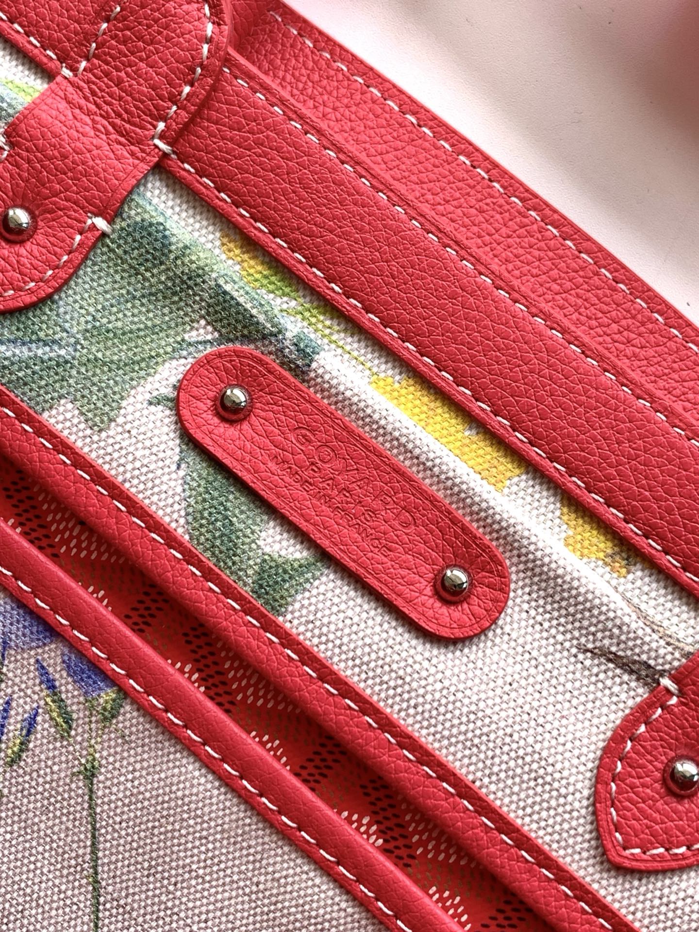Goyard Saigon Tote Red Goyardine Canvas Palladium