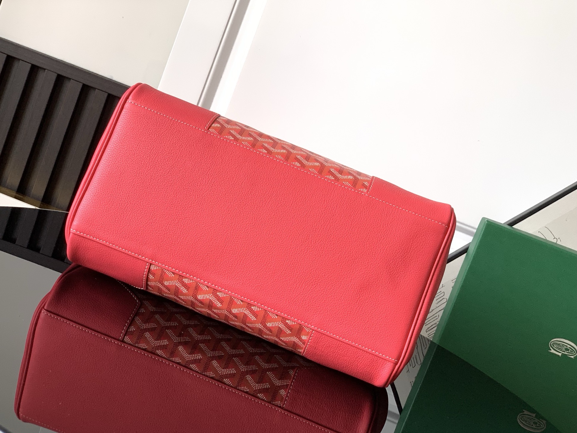 Goyard Saigon Tote Red Goyardine Canvas Palladium