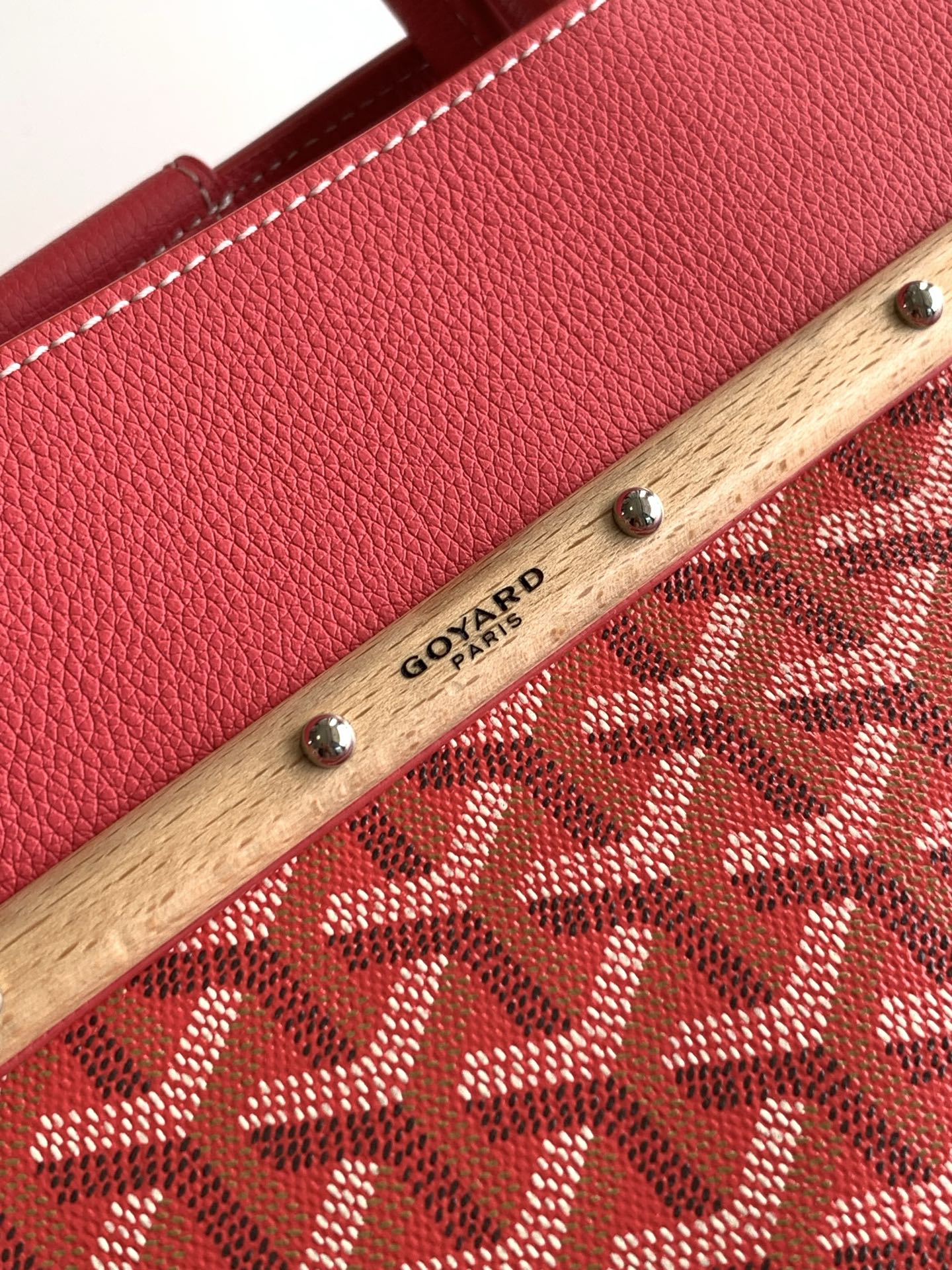 Goyard Saigon Tote Red Goyardine Canvas Palladium