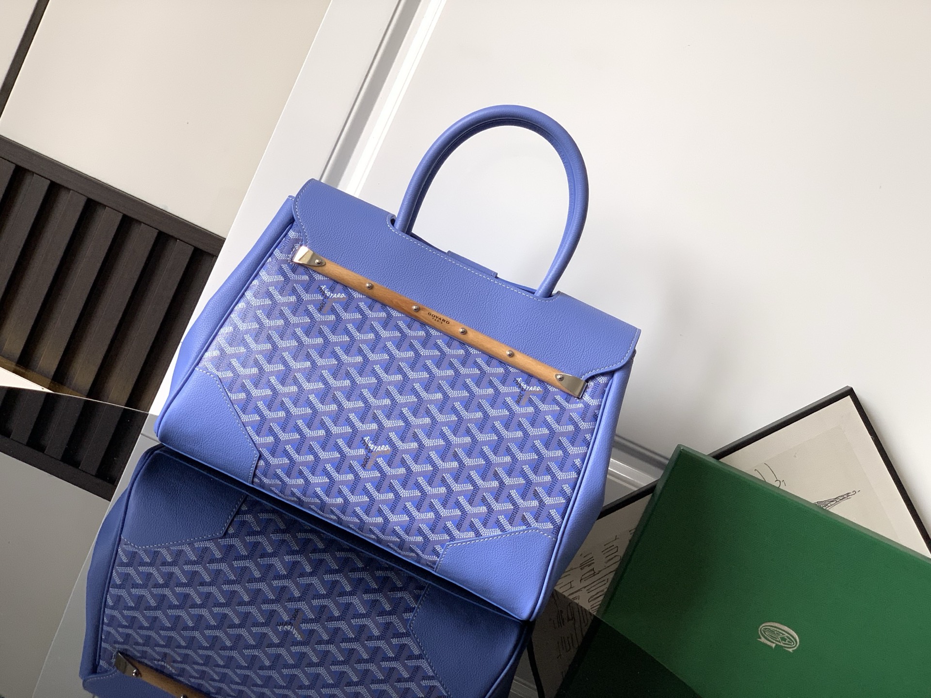 Goyard Goyardine Saigon MM w/ Tags - Blue Totes, Handbags - GOY48369