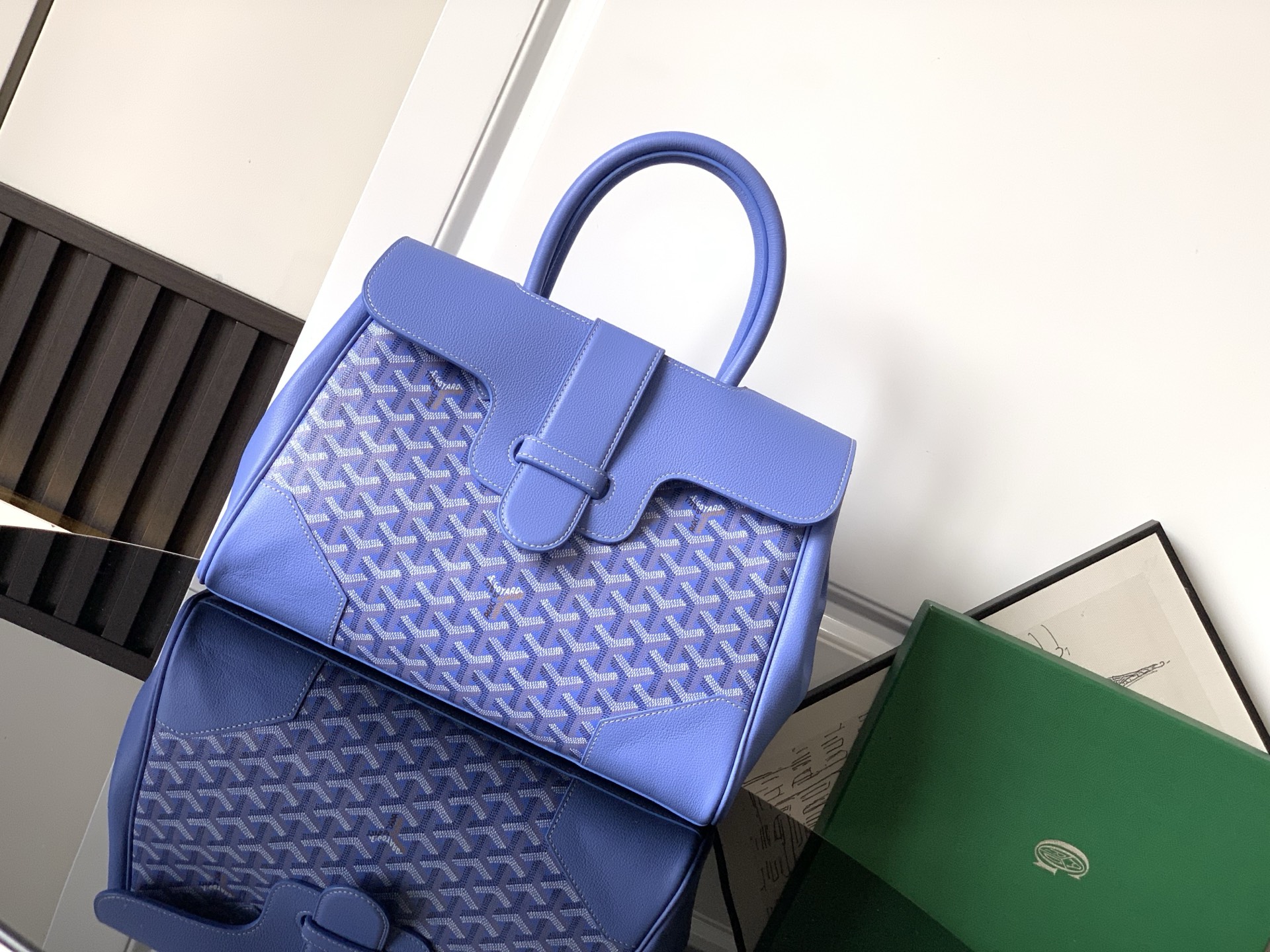 Goyard Goyardine Saigon MM w/ Tags – Blue Totes, Handbags – GOY48369