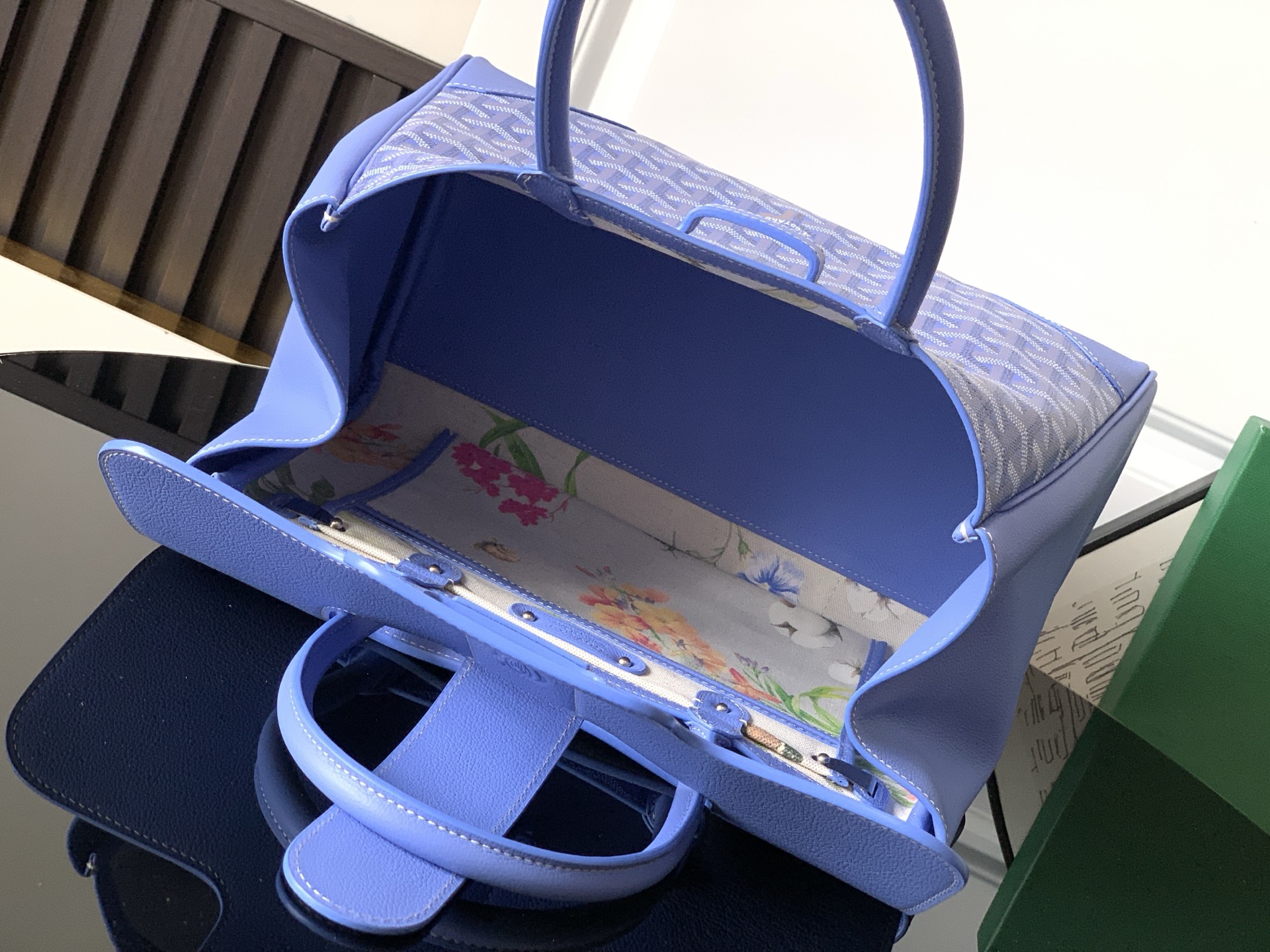 Goyard Goyardine Saigon MM w/ Tags - Blue Totes, Handbags - GOY48369