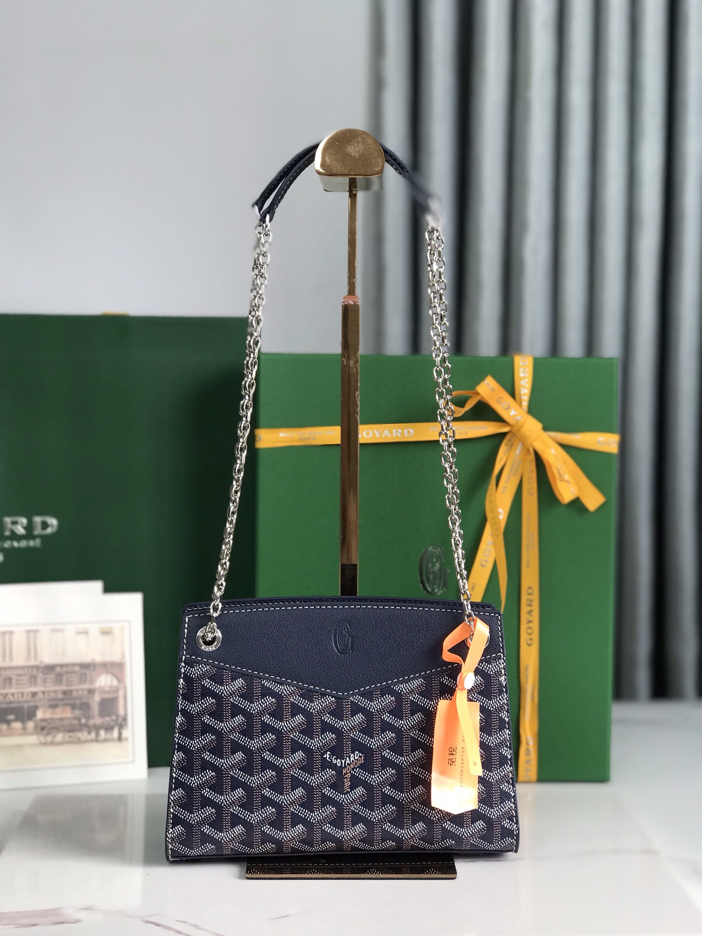 Goyard Navy Blue Rouette Structuré Mini Bag
