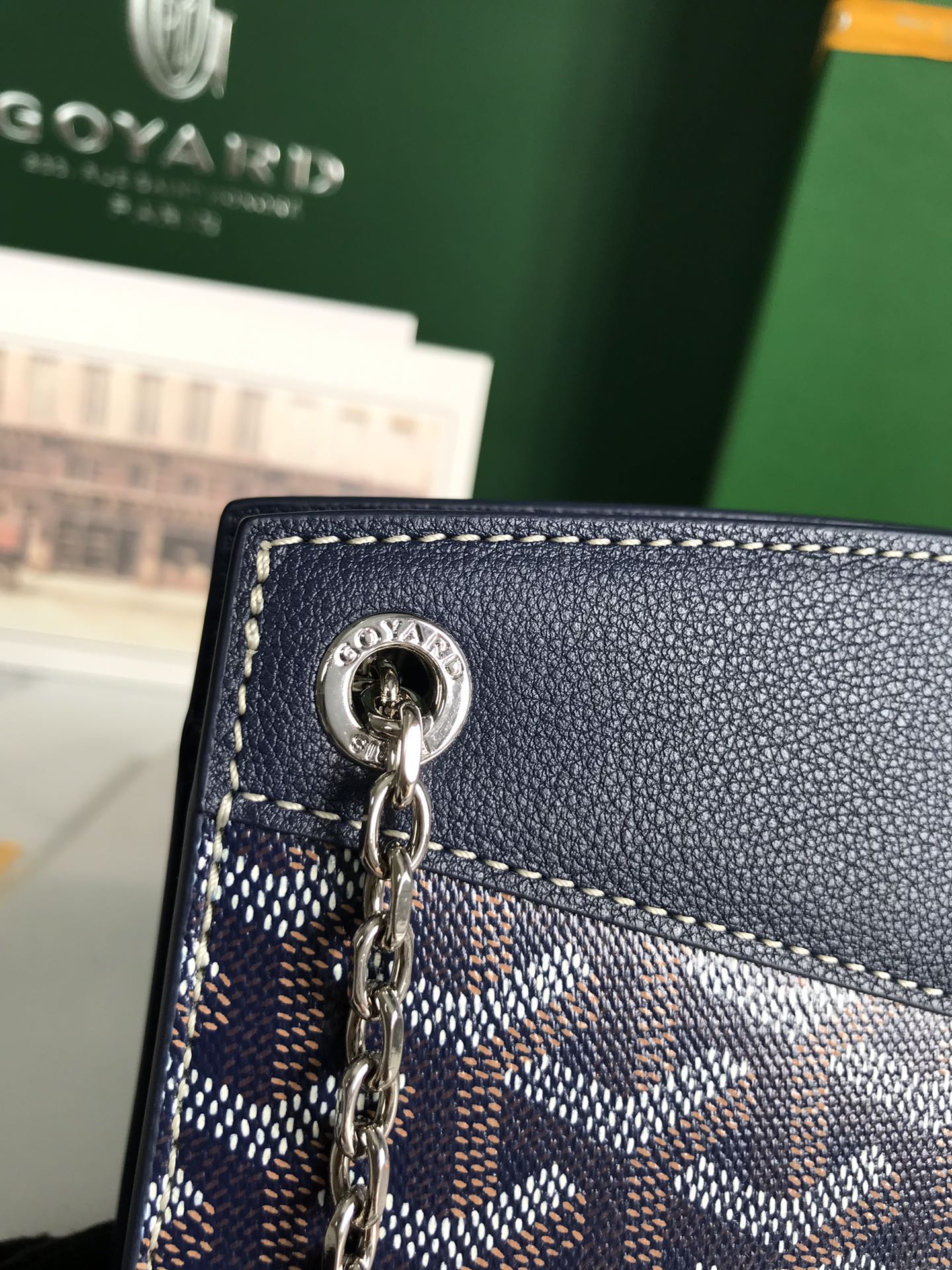 Goyard Navy Blue Rouette Structuré Mini Bag