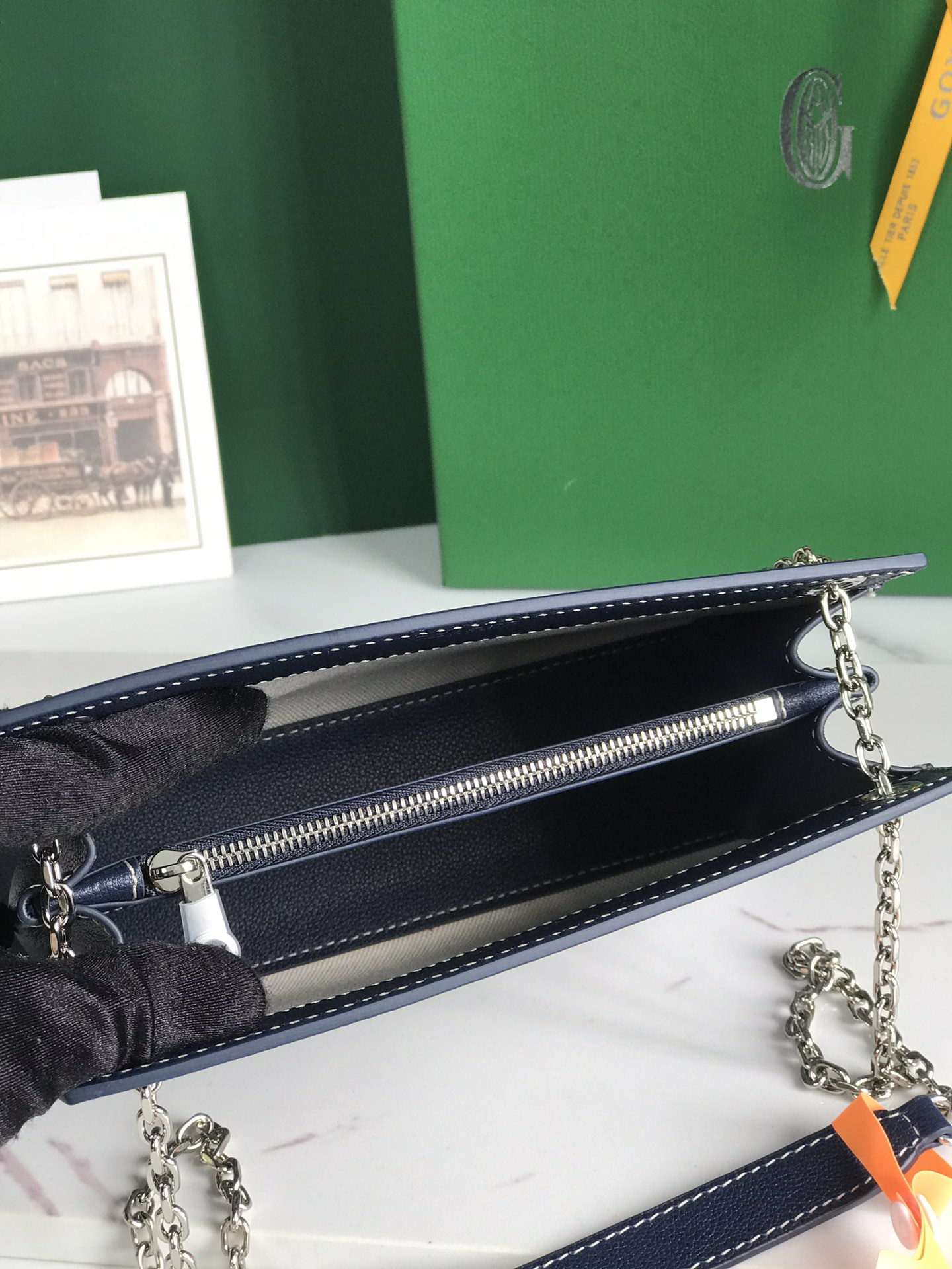 Goyard Navy Blue Rouette Structuré Mini Bag