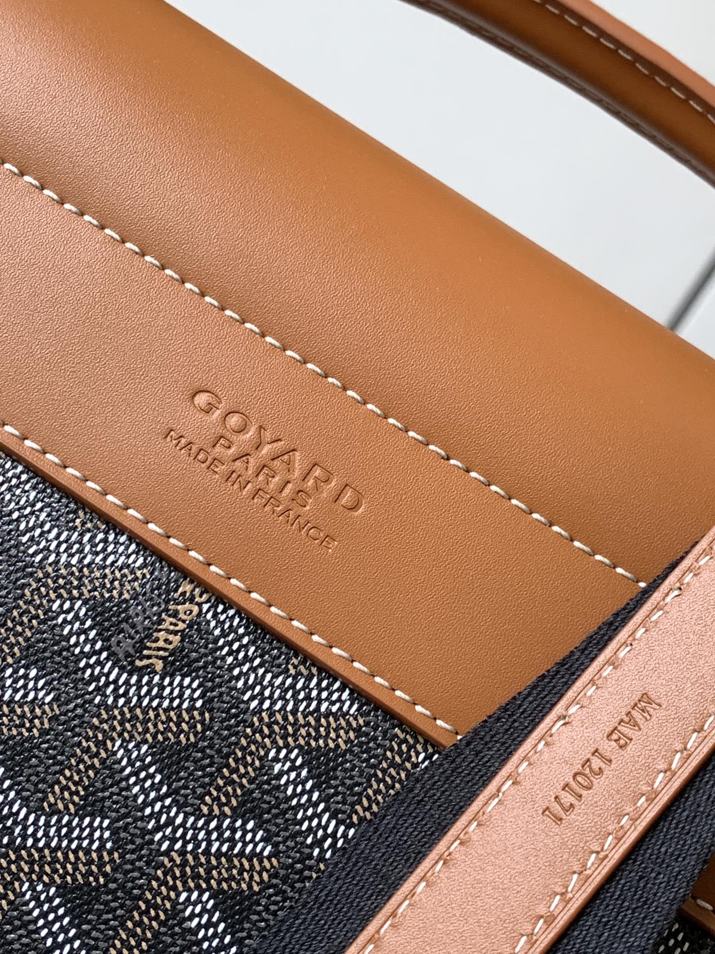 GOYARD Paris Brown Leather Monogram Attache Briefcase