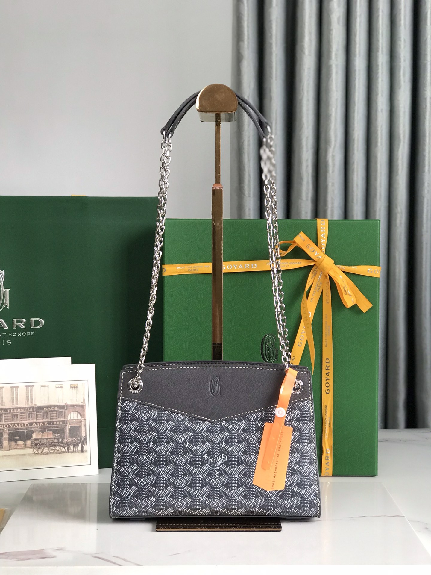 Goyard Grey Goyardine Coated Canvas and Leather Rouette