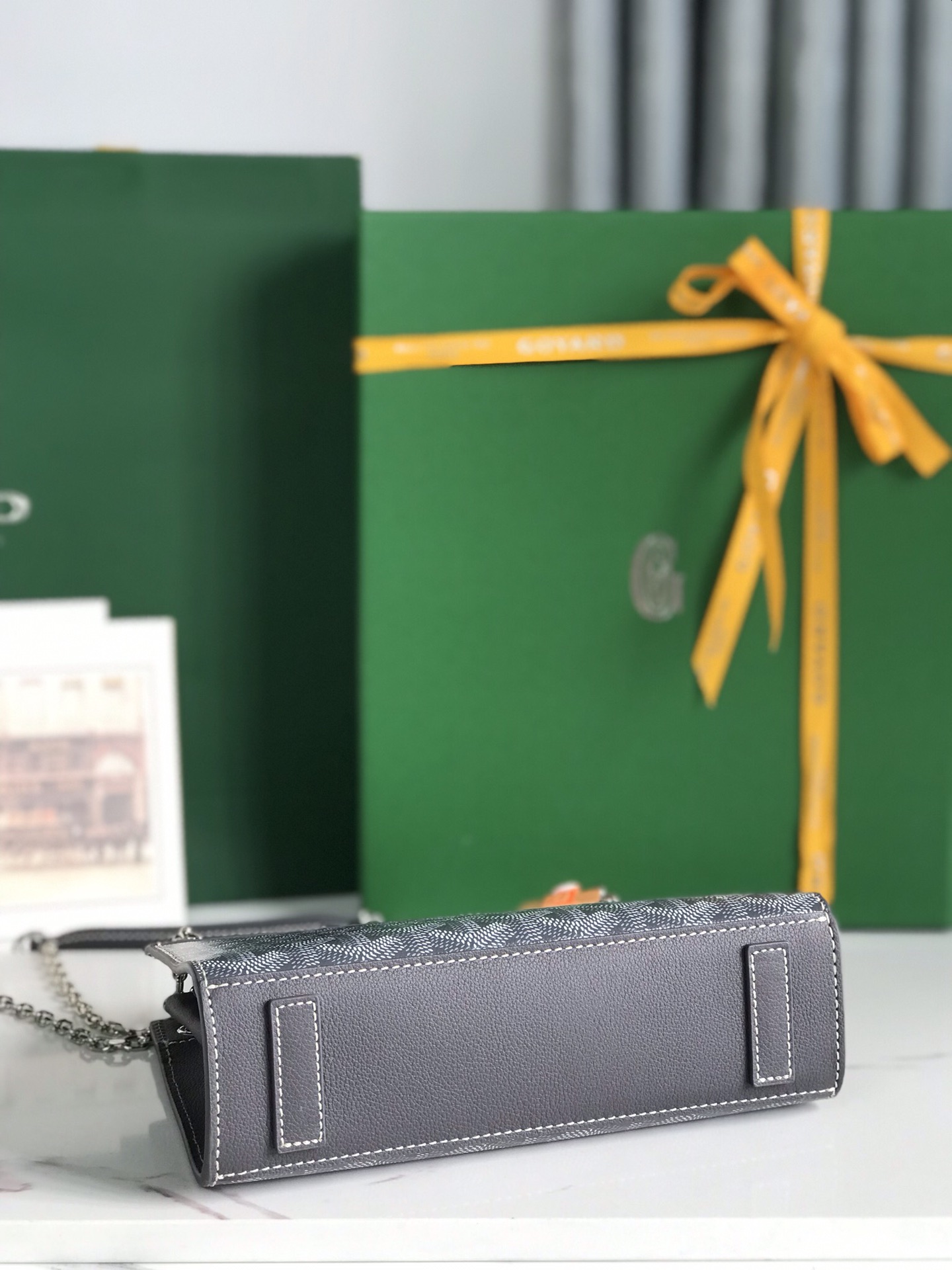 Goyard Grey Goyardine Coated Canvas and Leather Rouette