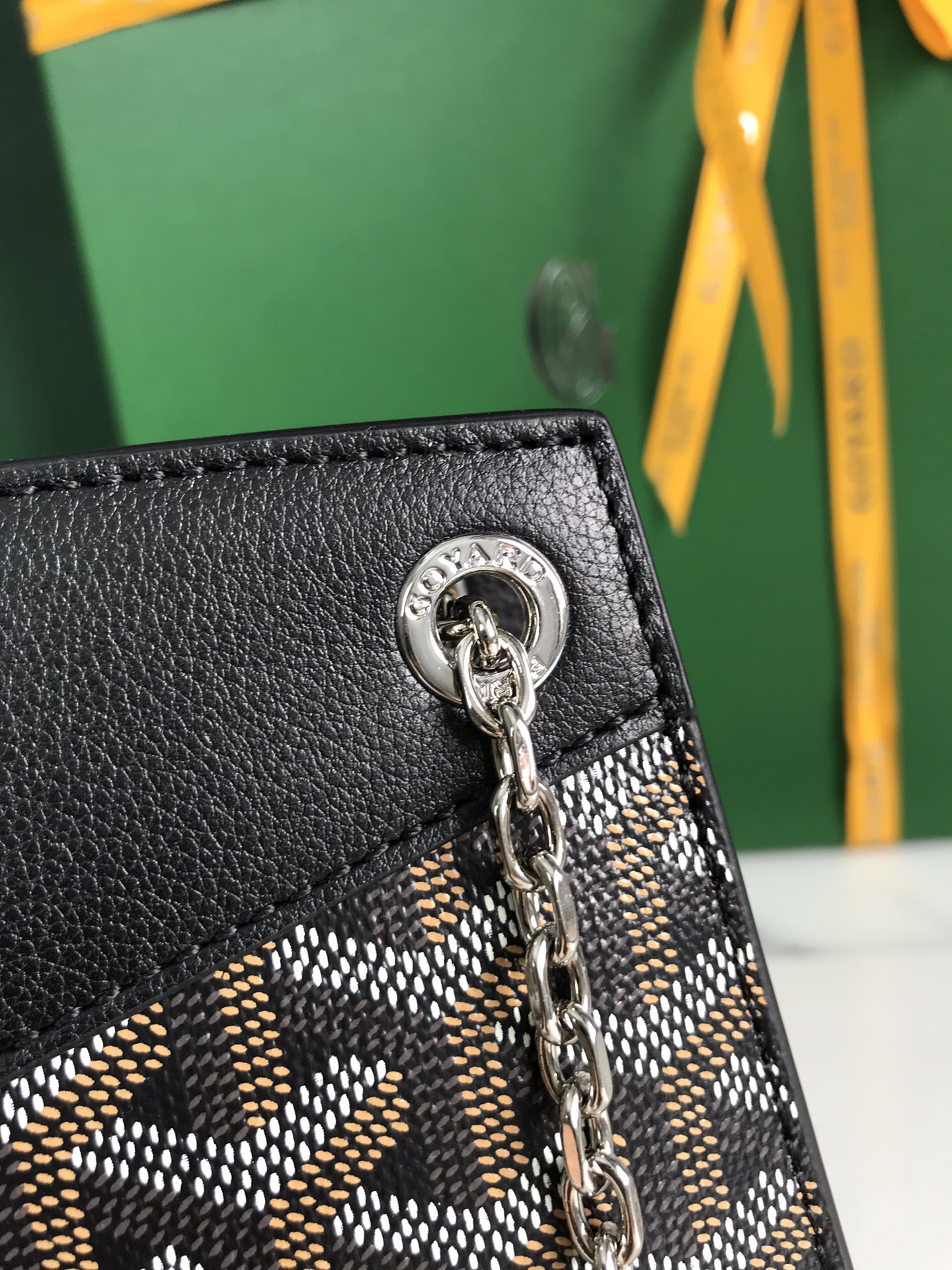 Goyard Black Goyardine Canvas And Chevroches Calfskin