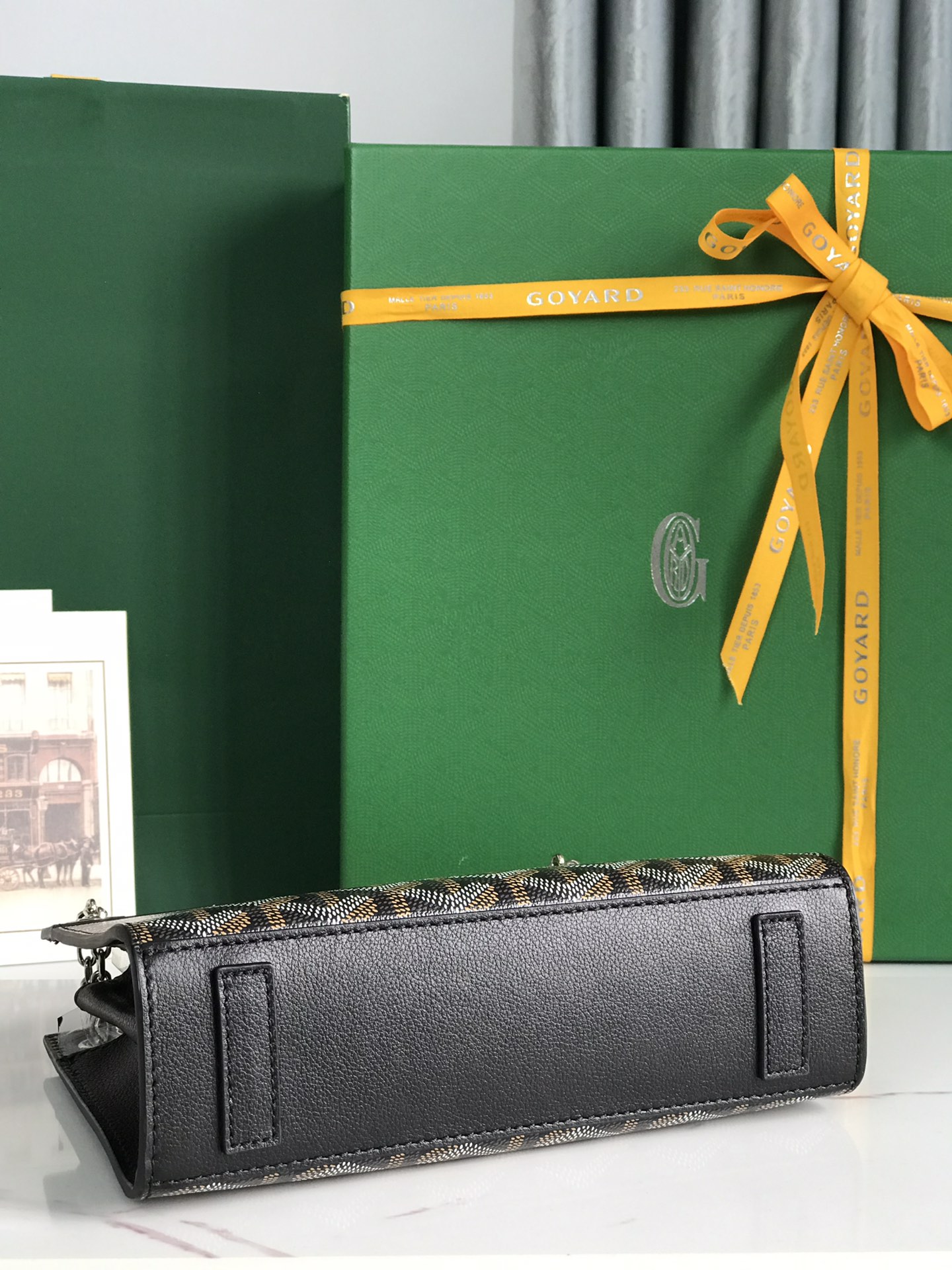 Goyard Black Goyardine Canvas And Chevroches Calfskin